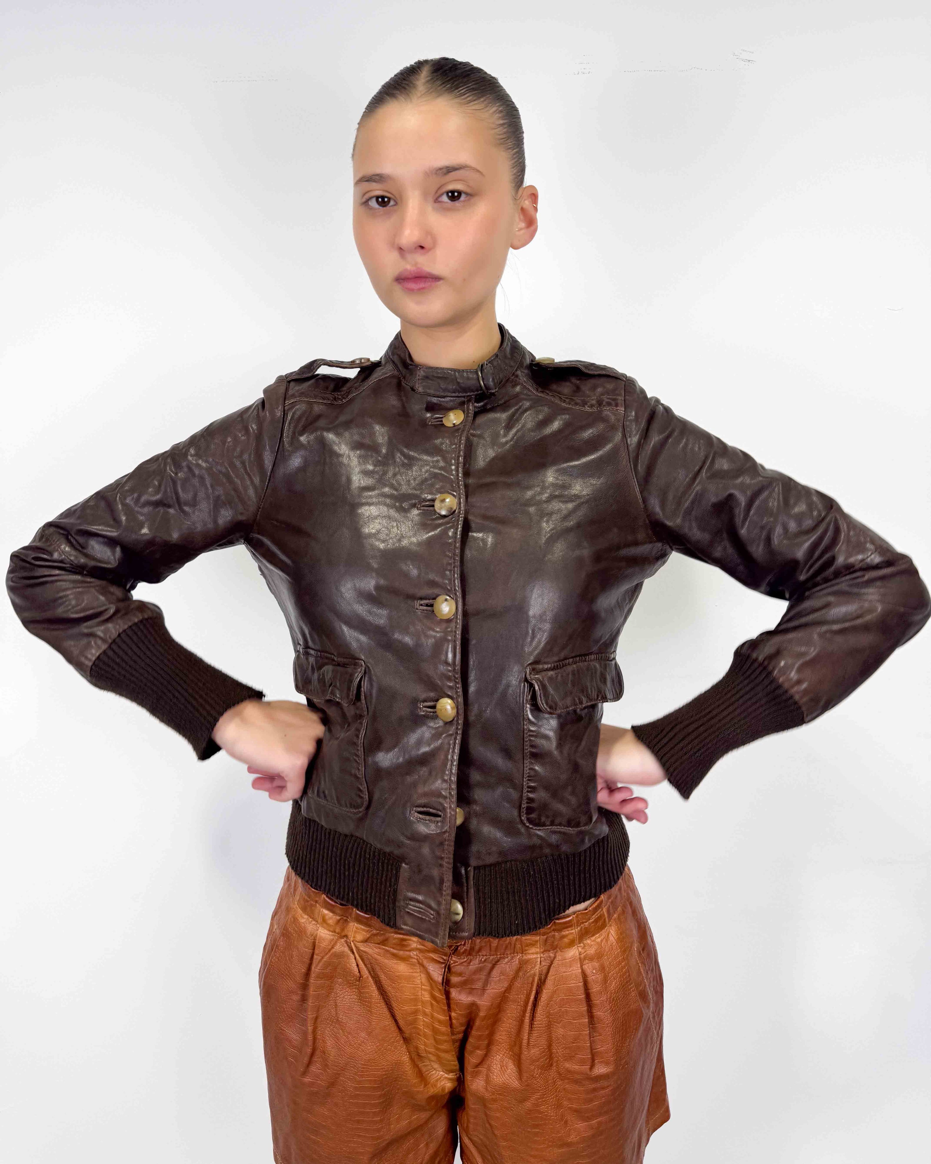 The caroline leather jacket