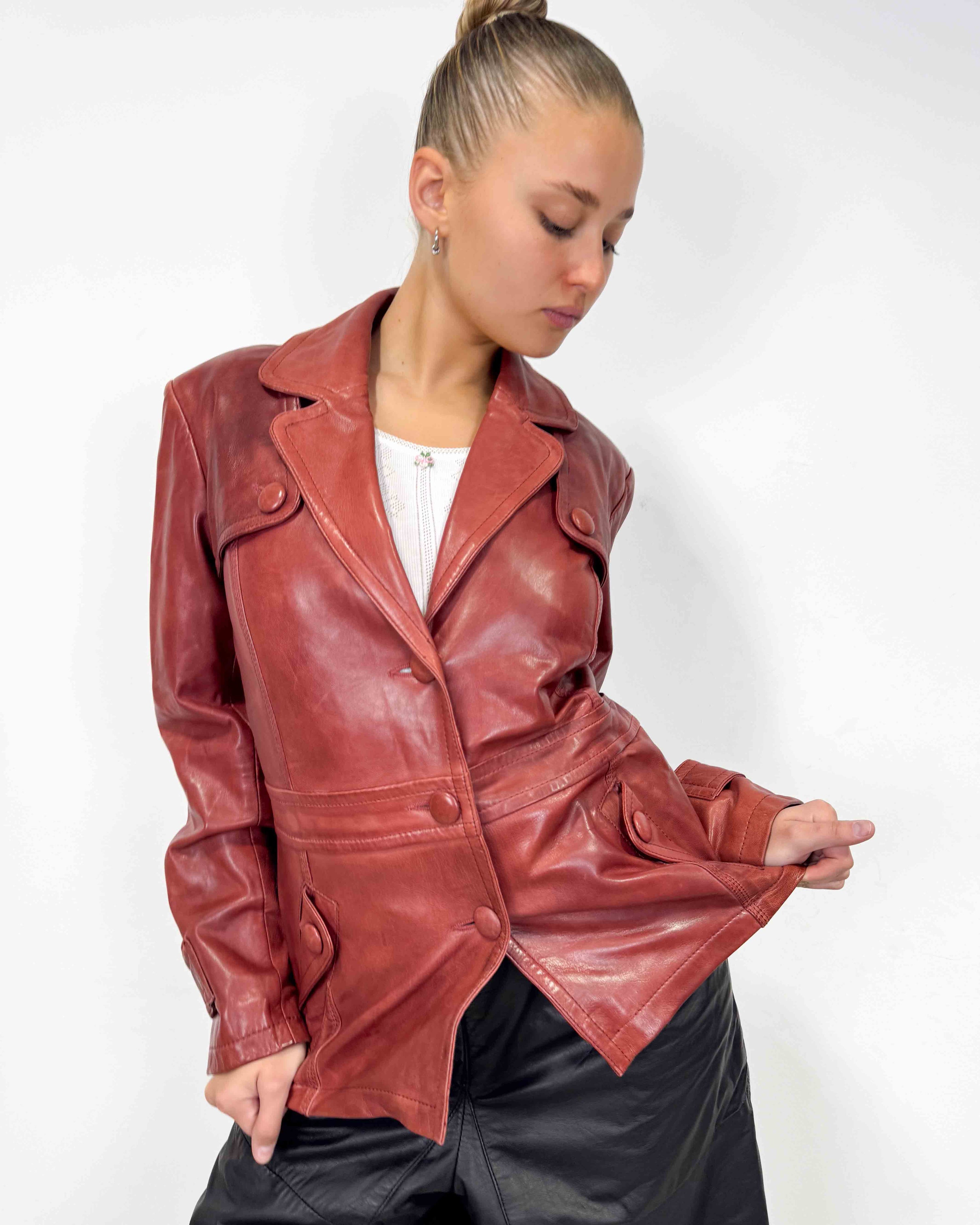 The rose leather jacket