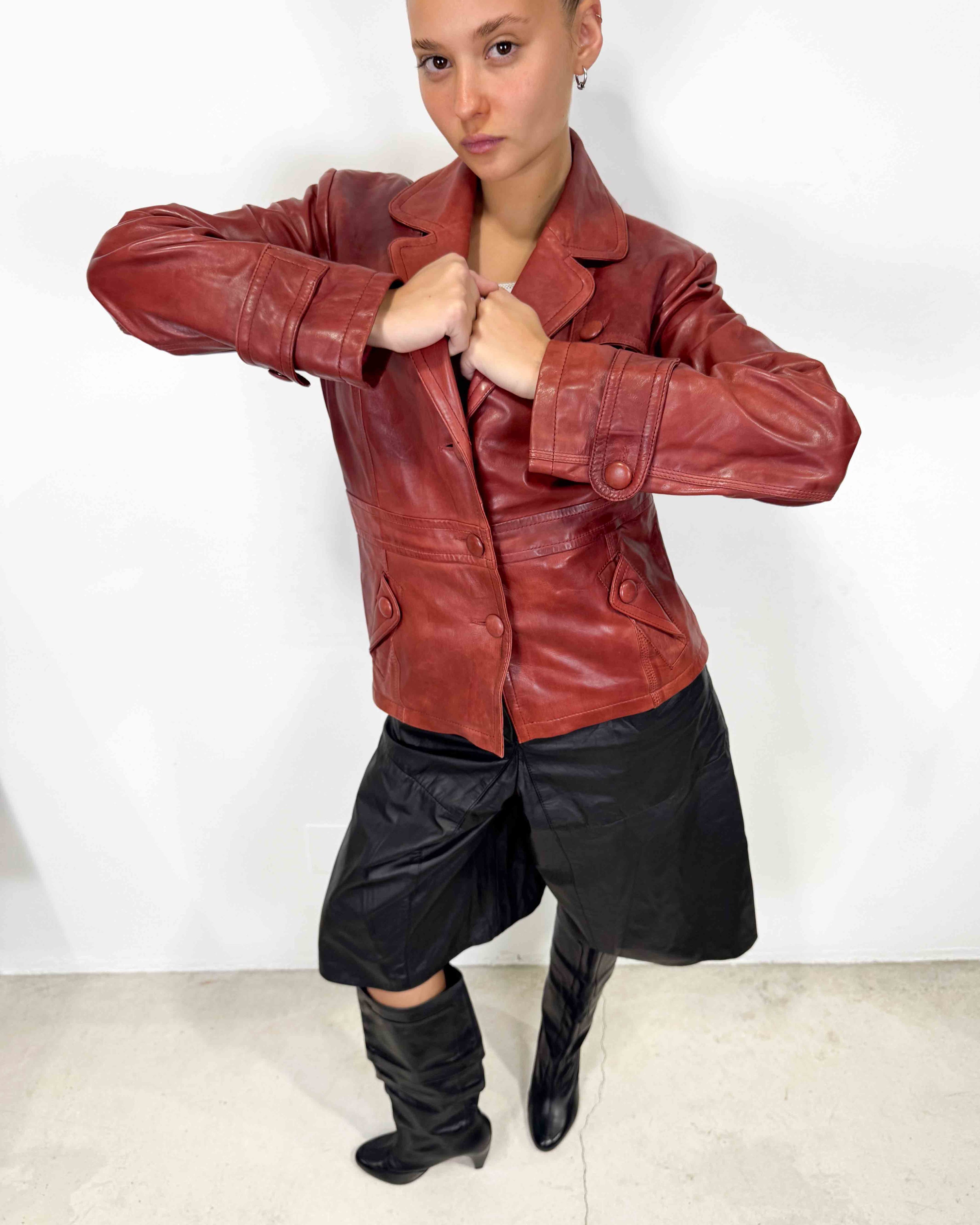 The rose leather jacket
