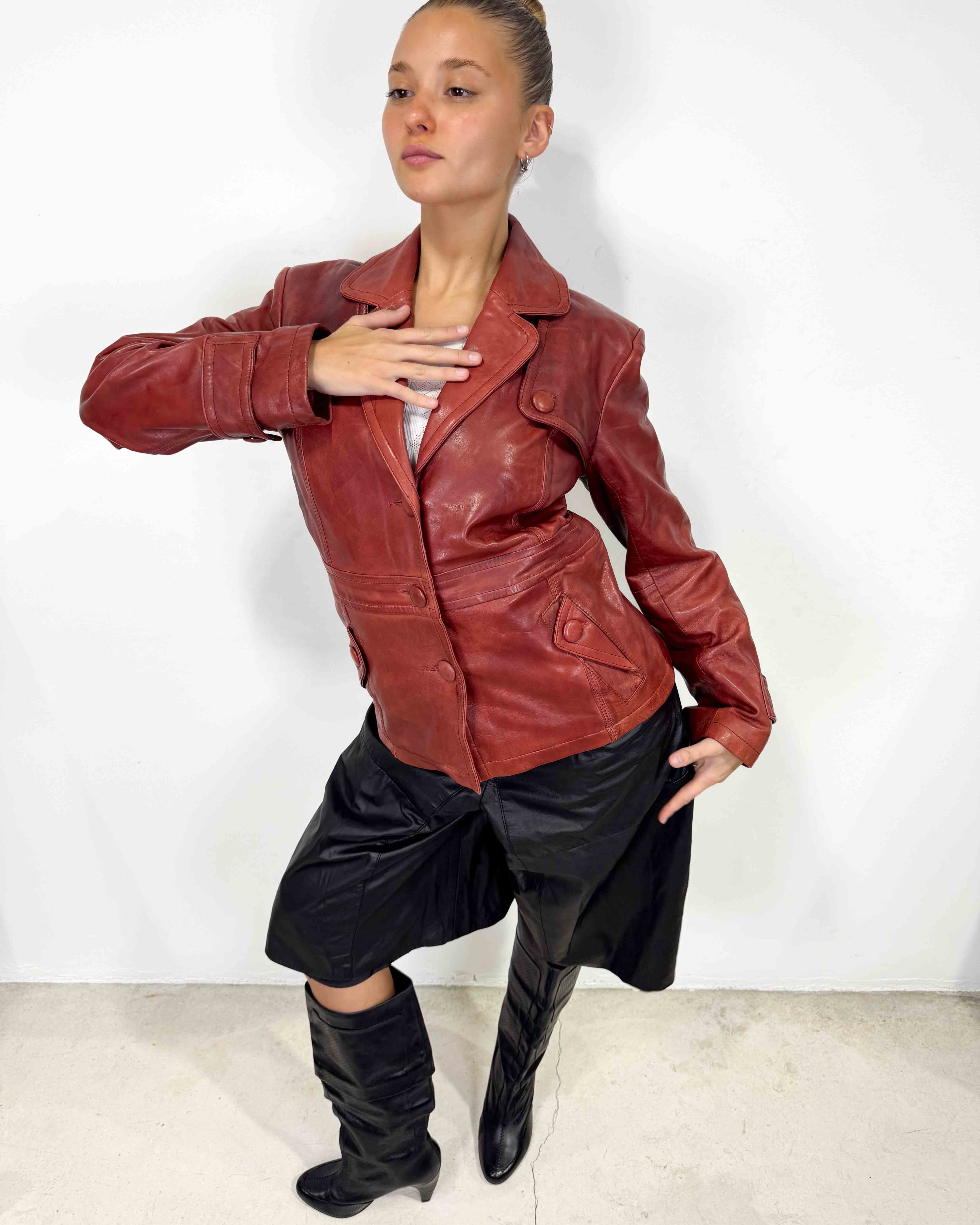 The rose leather jacket