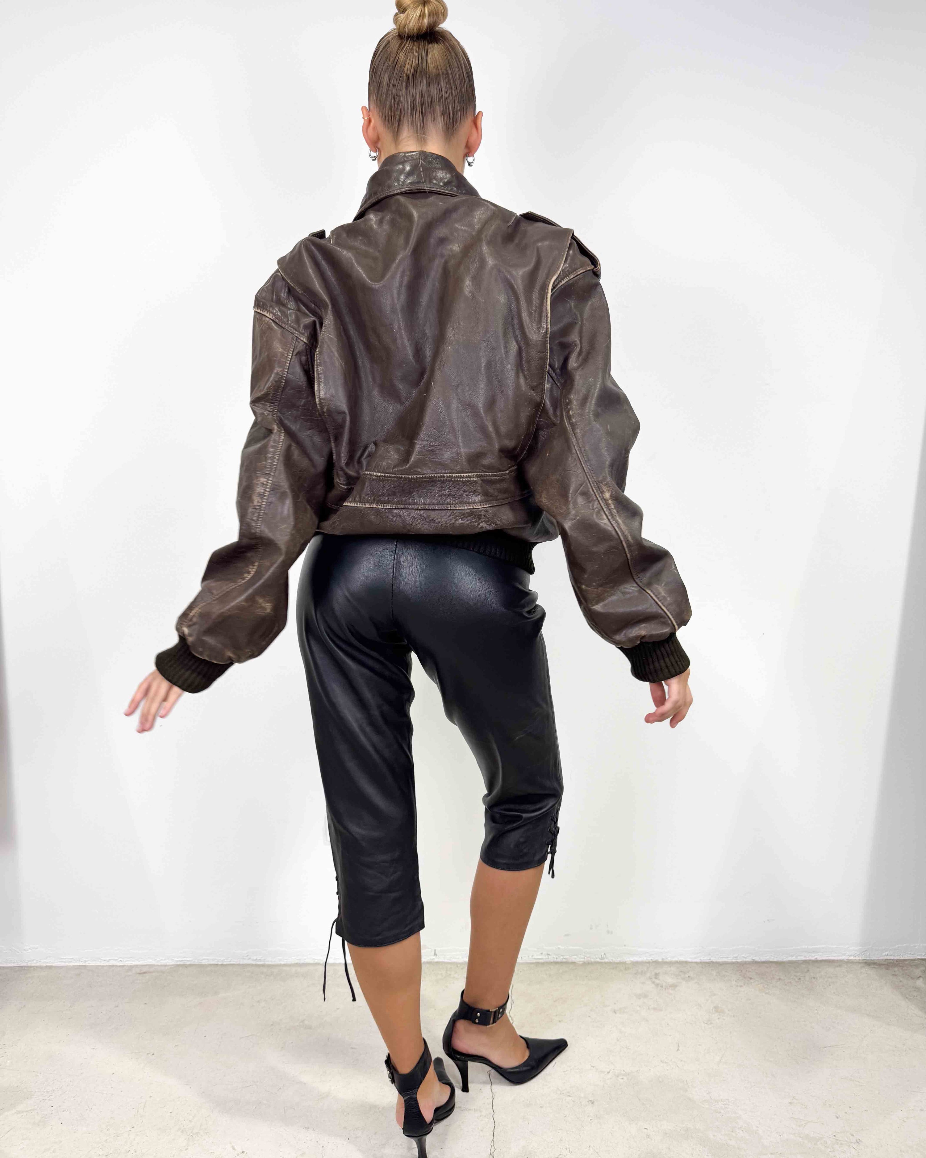 The gaetana leather bomber