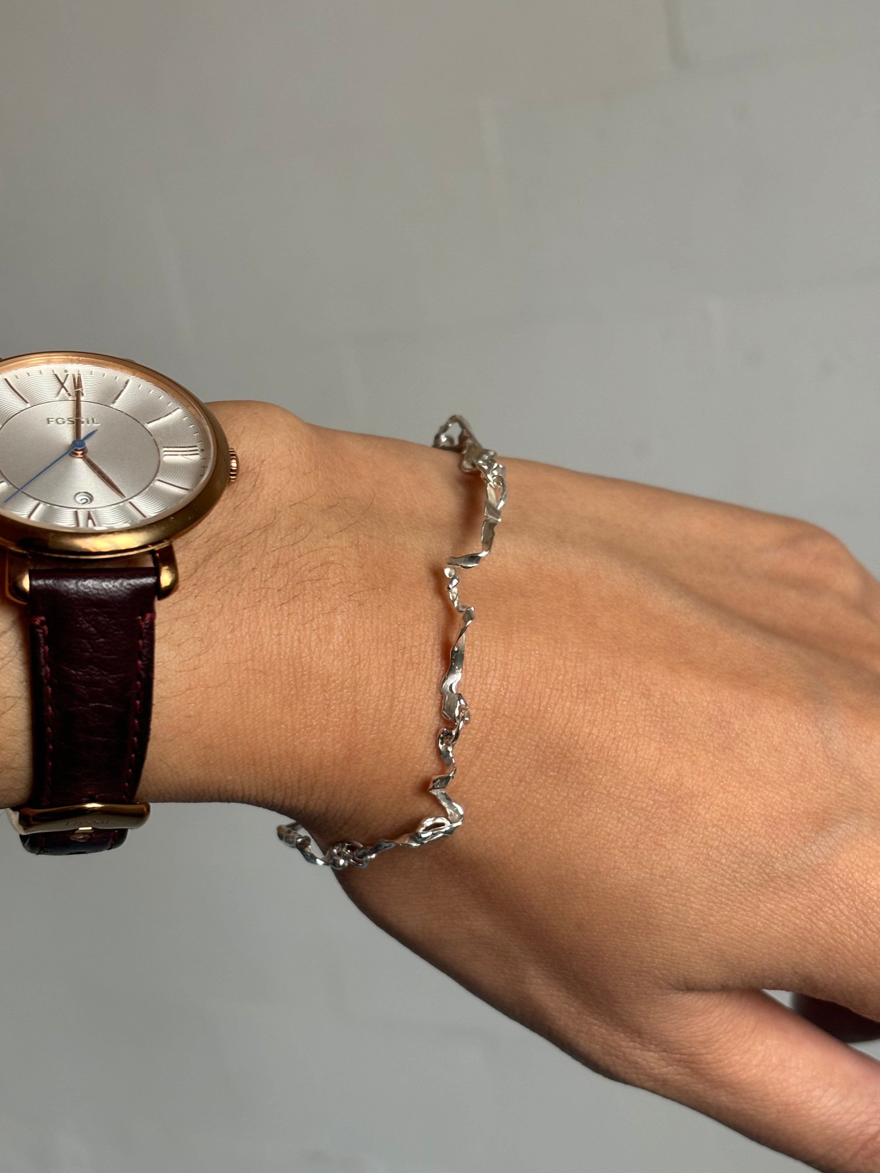 Burnt ribbon bracelet