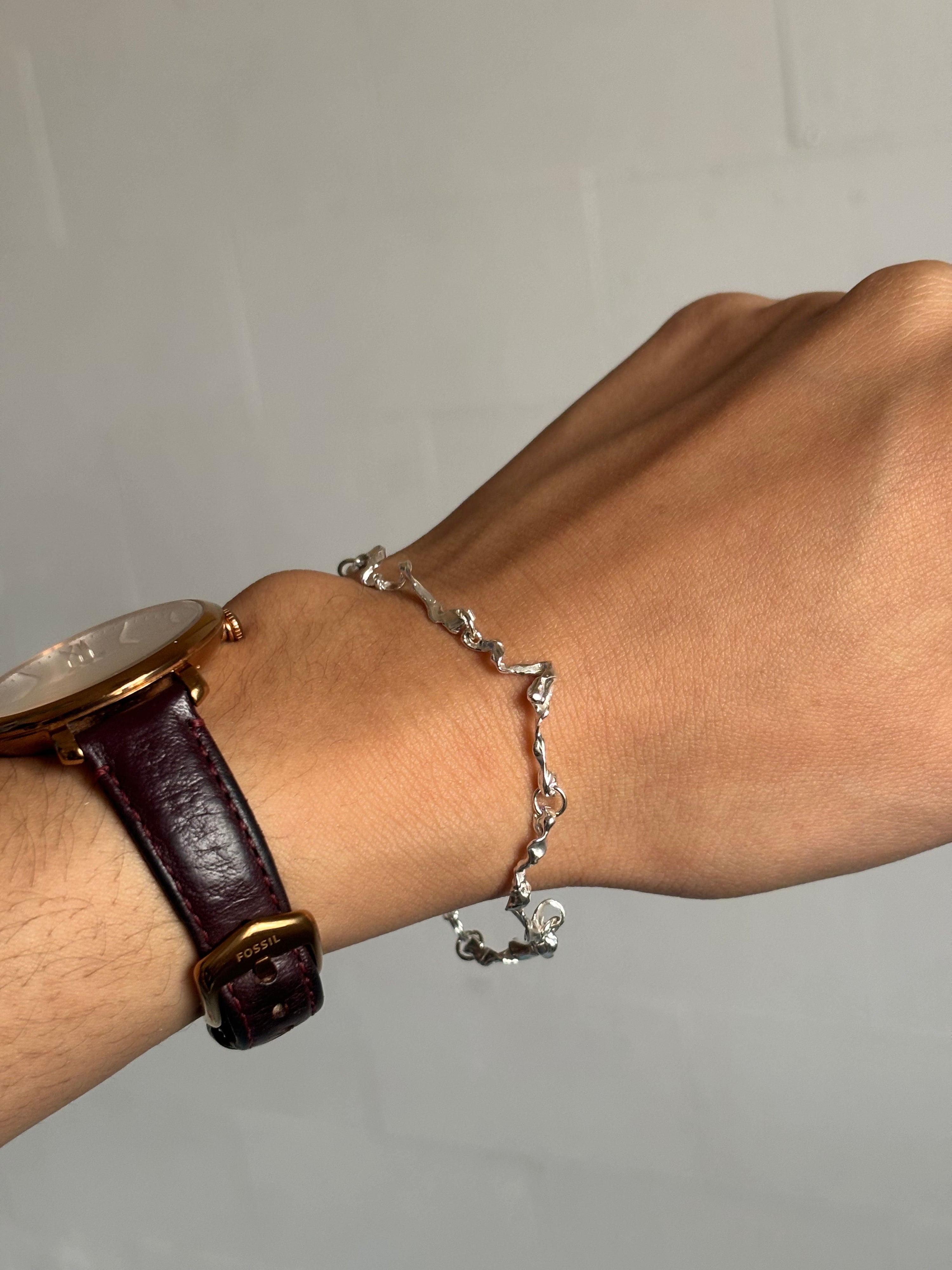 Burnt ribbon bracelet