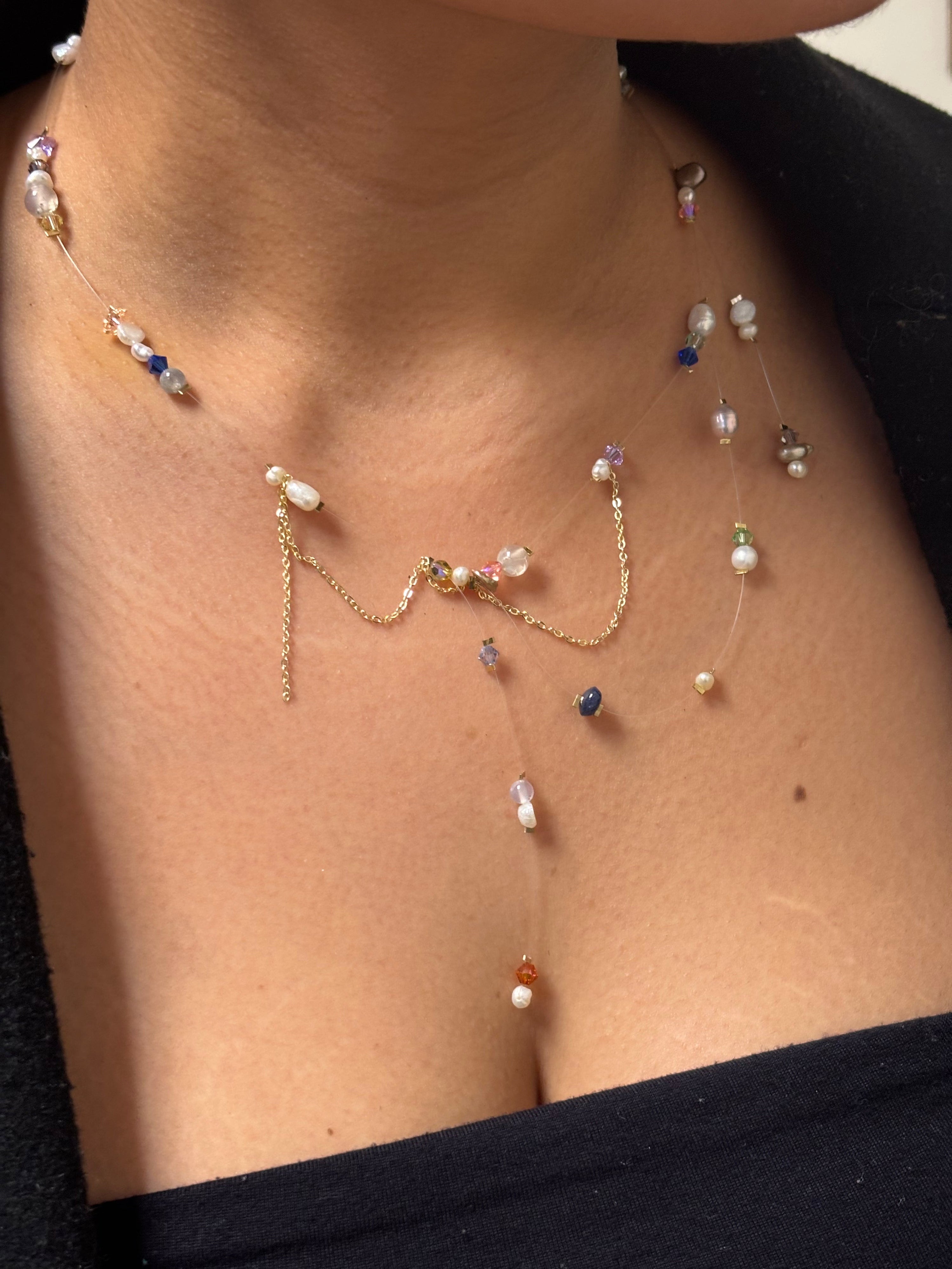 Fairy lights necklace - gold
