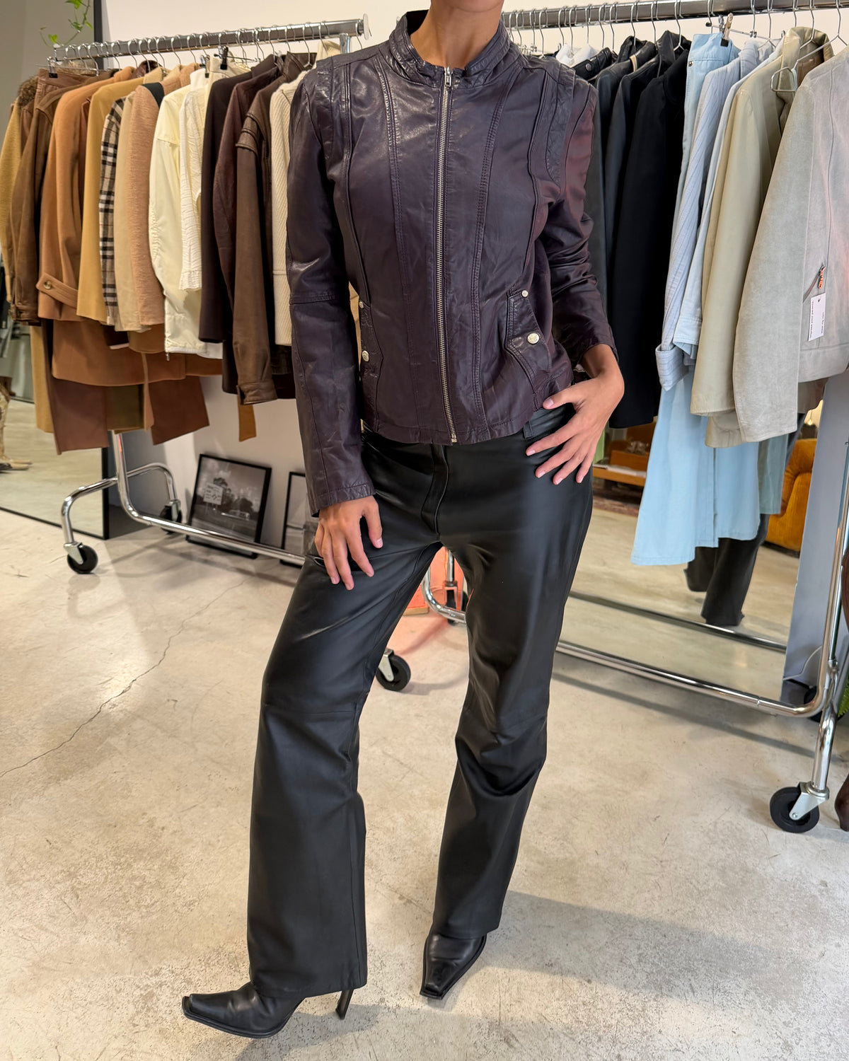 The caroline leather jacket