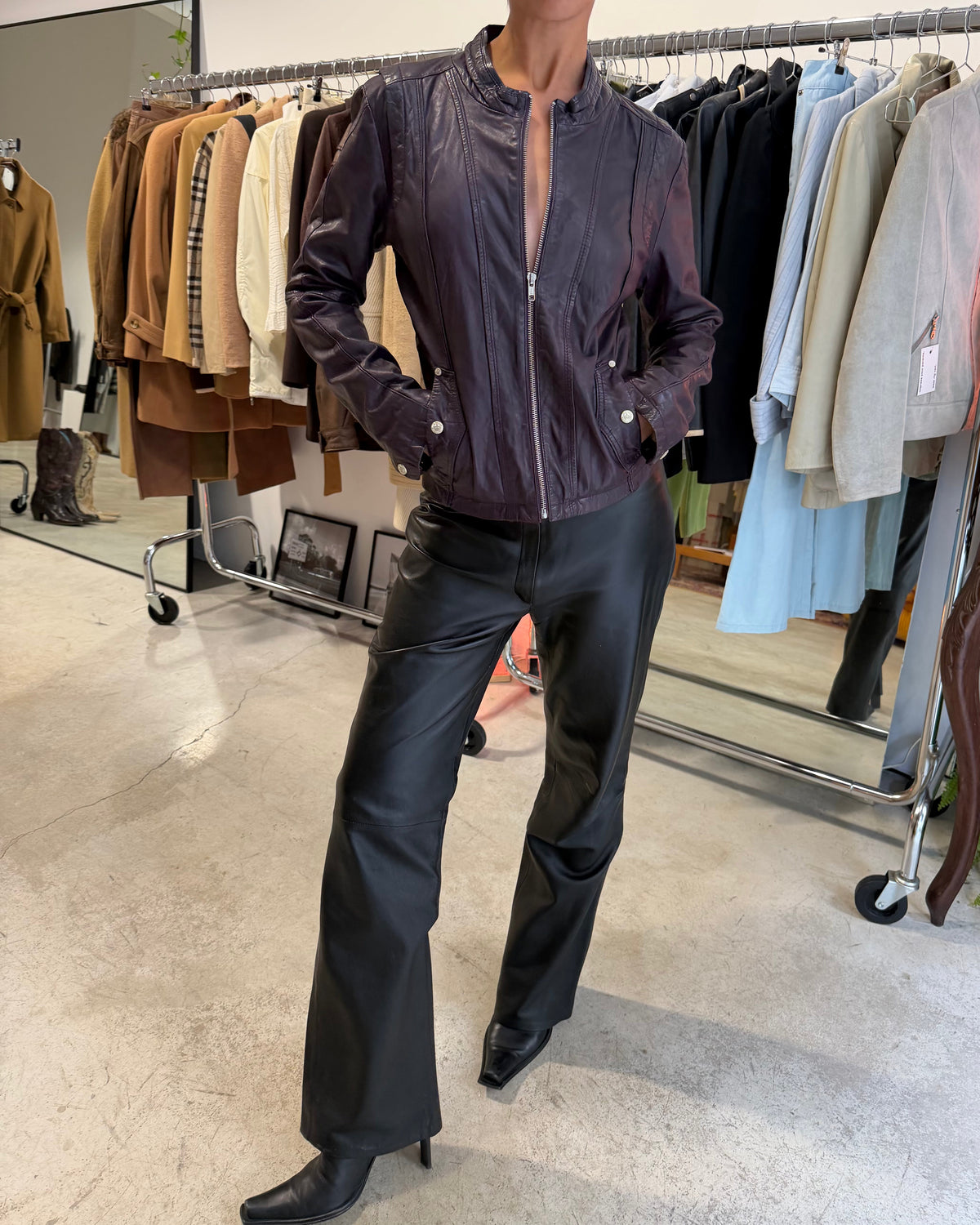 The caroline leather jacket