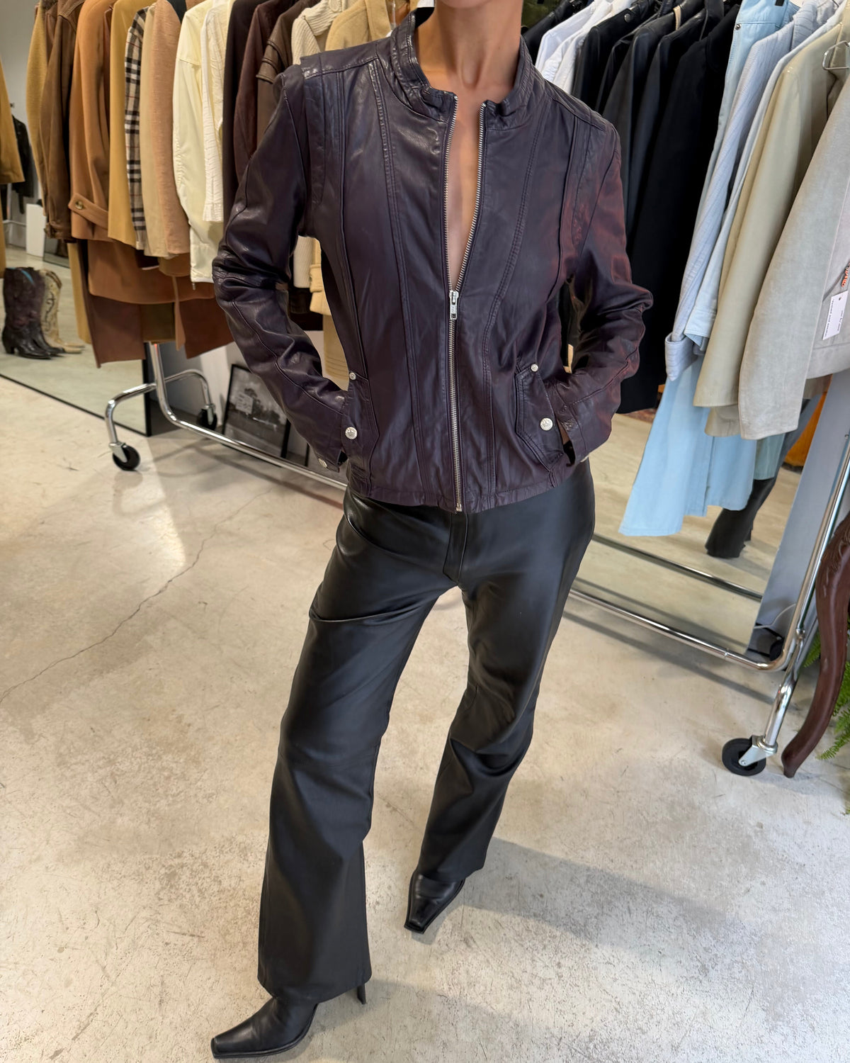 The caroline leather jacket