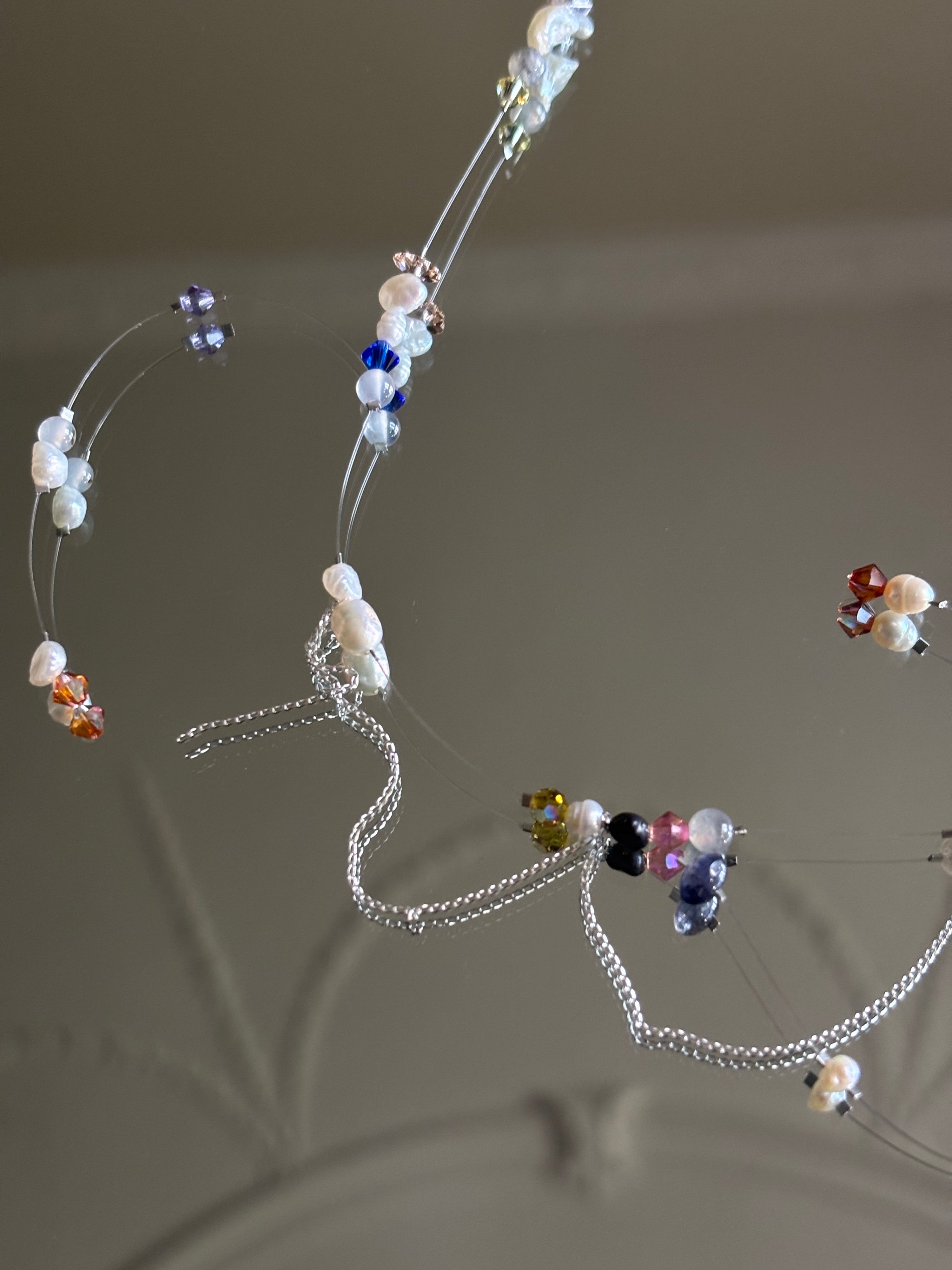 Fairy lights necklace - silver