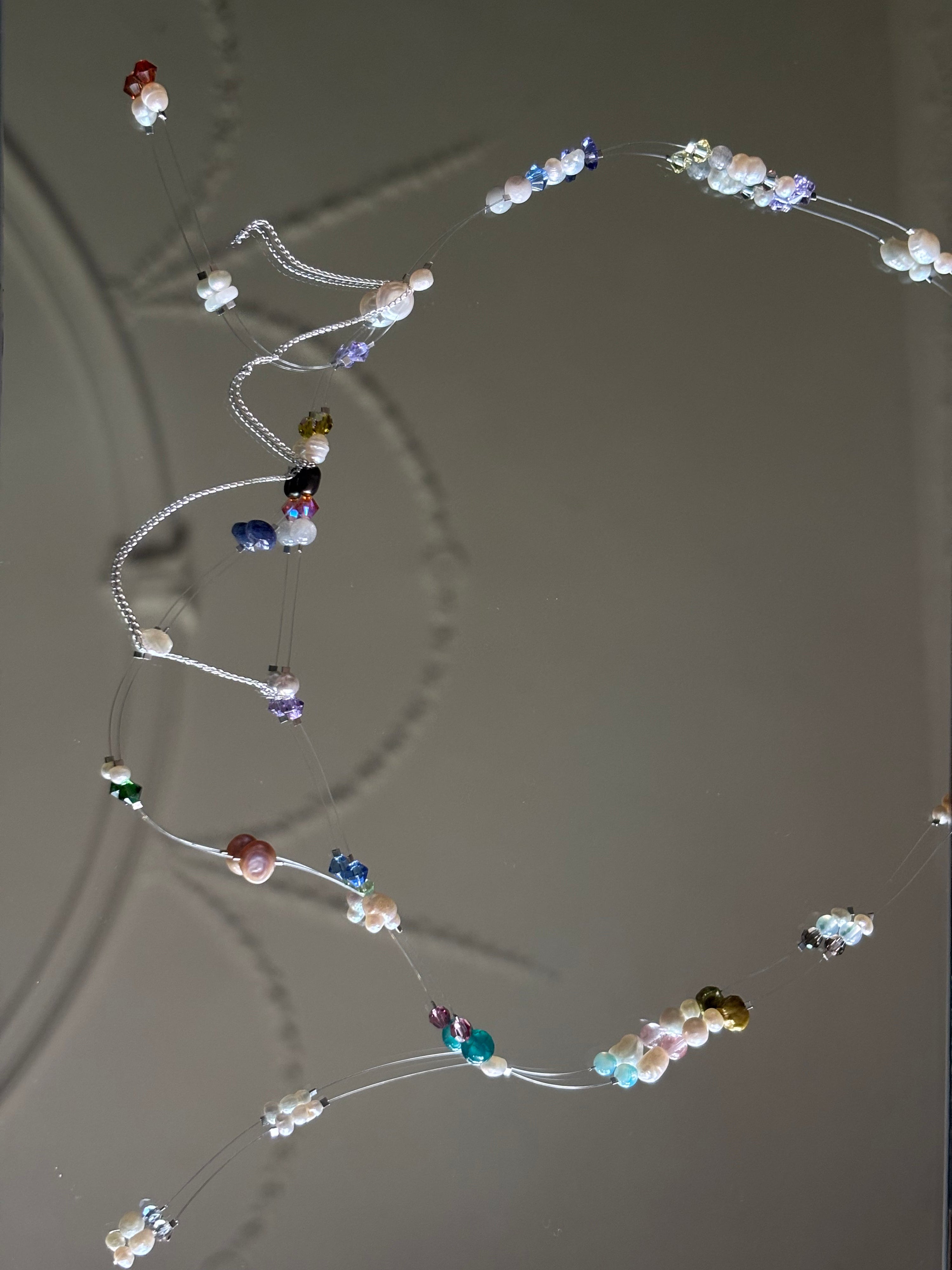 Fairy lights necklace - silver