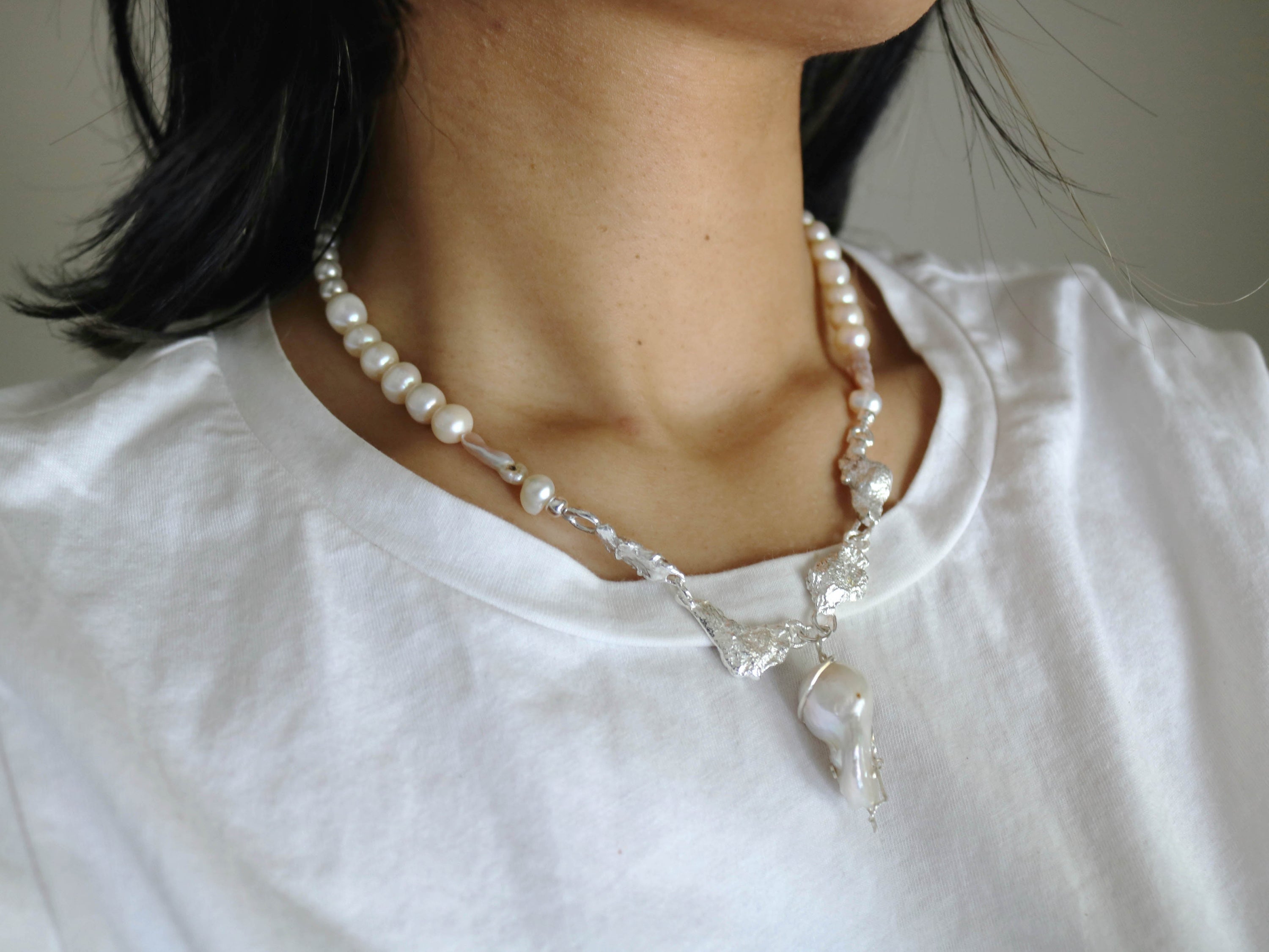 Darling silver necklace - white