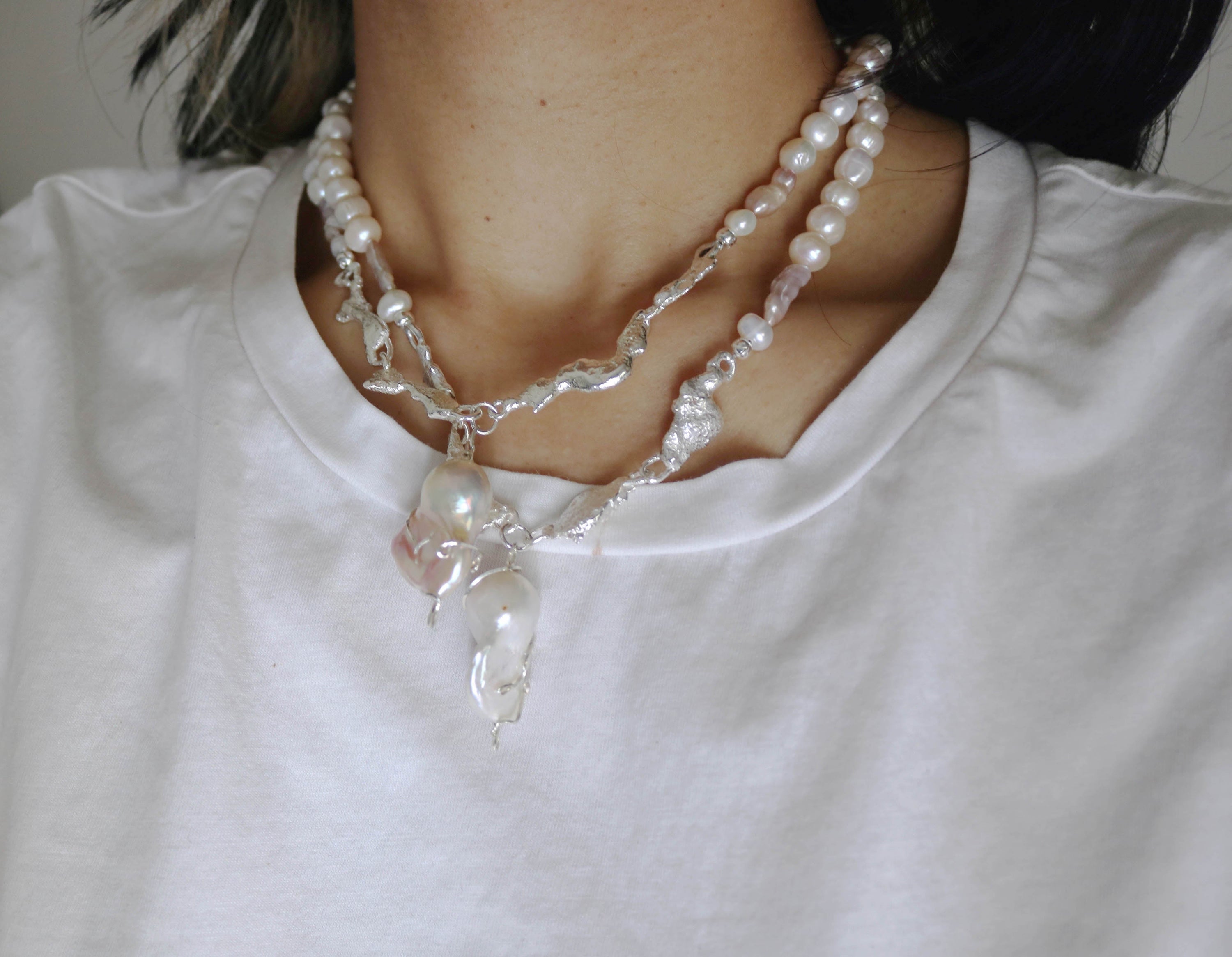 Darling silver necklace - purple