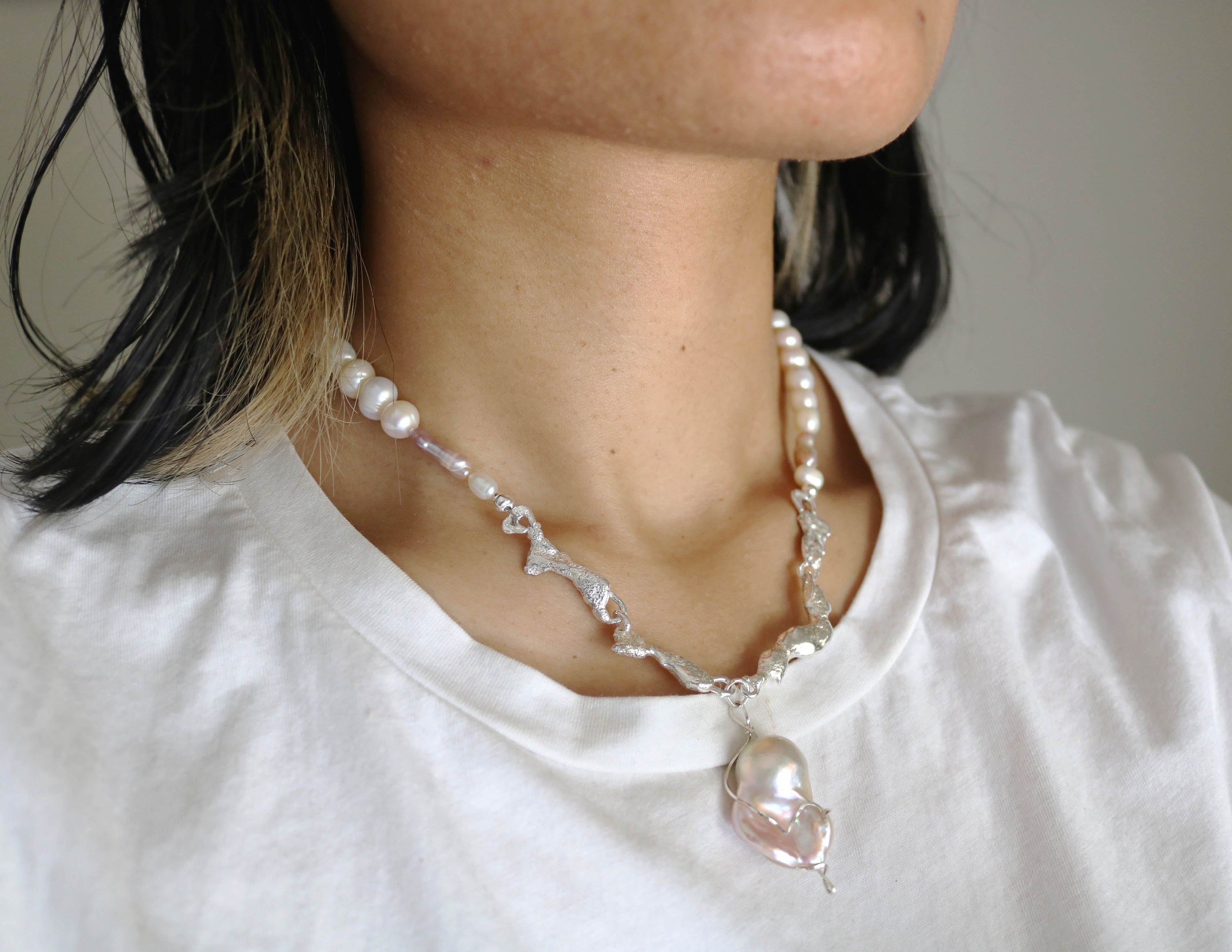Darling silver necklace - purple