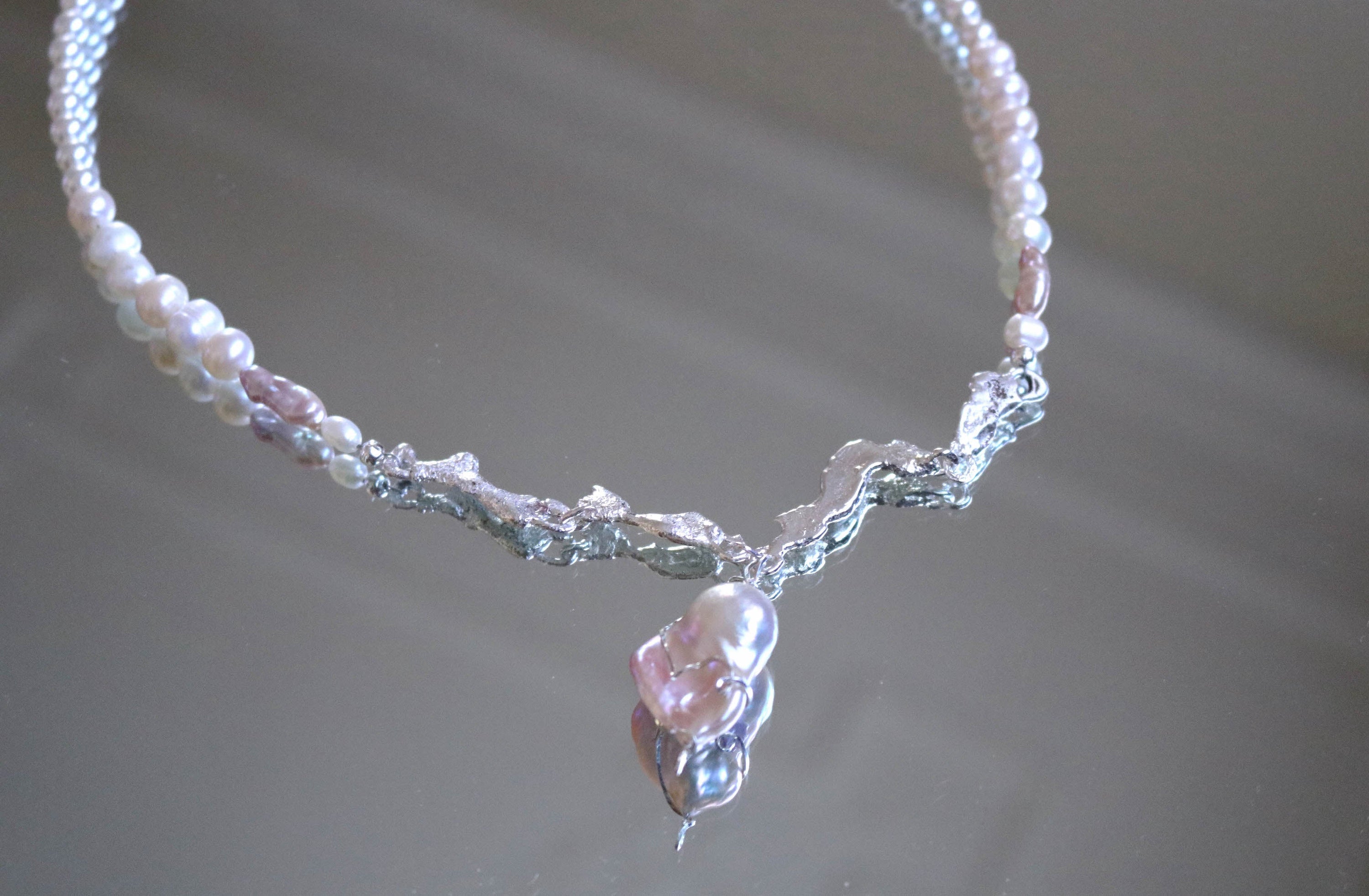 Darling silver necklace - purple