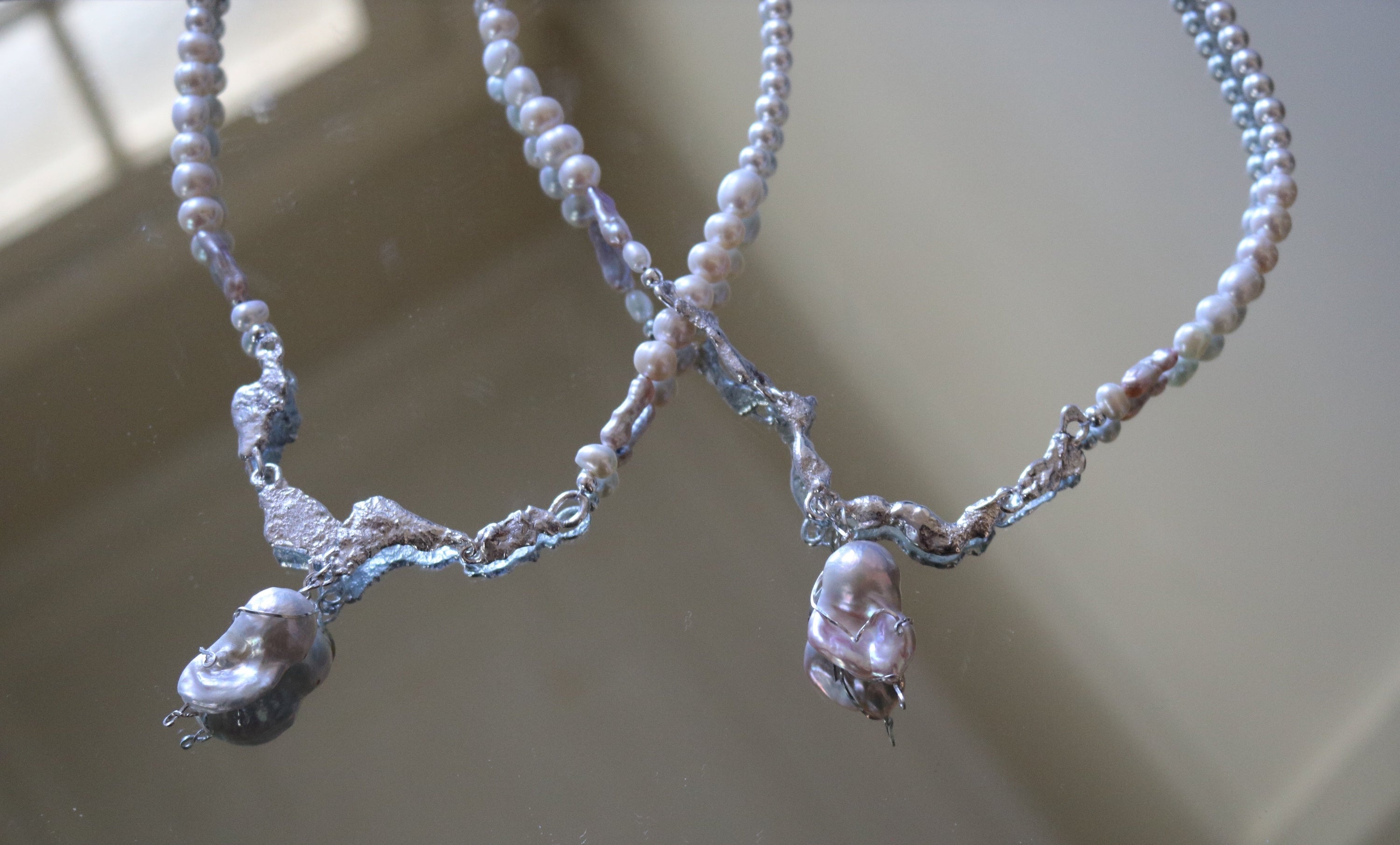 Darling silver necklace - white