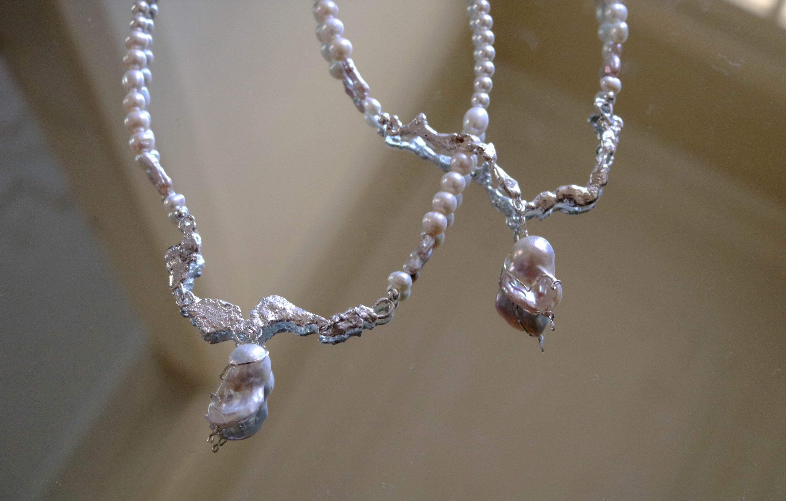 Darling silver necklace - white