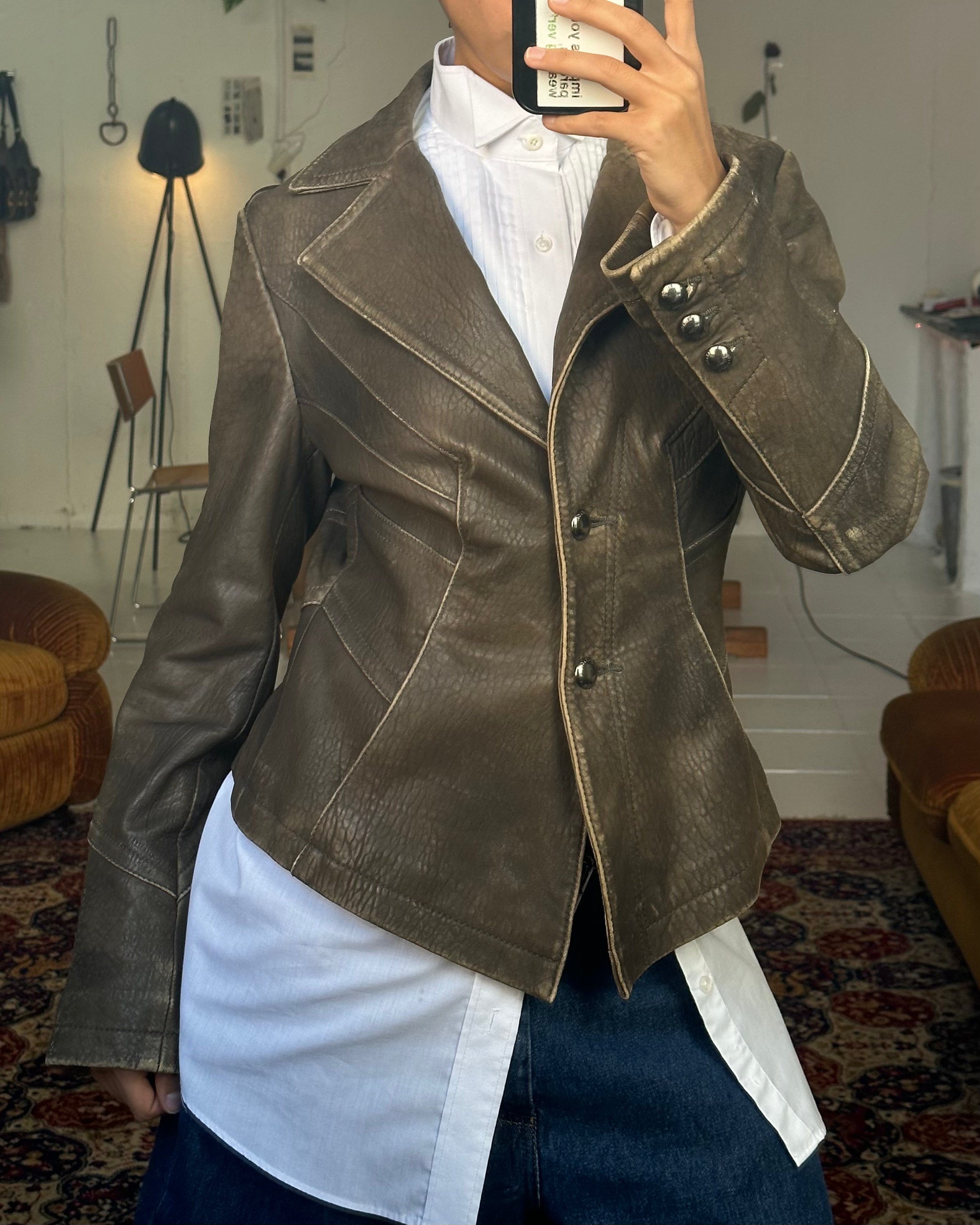 The natalie leather blazer