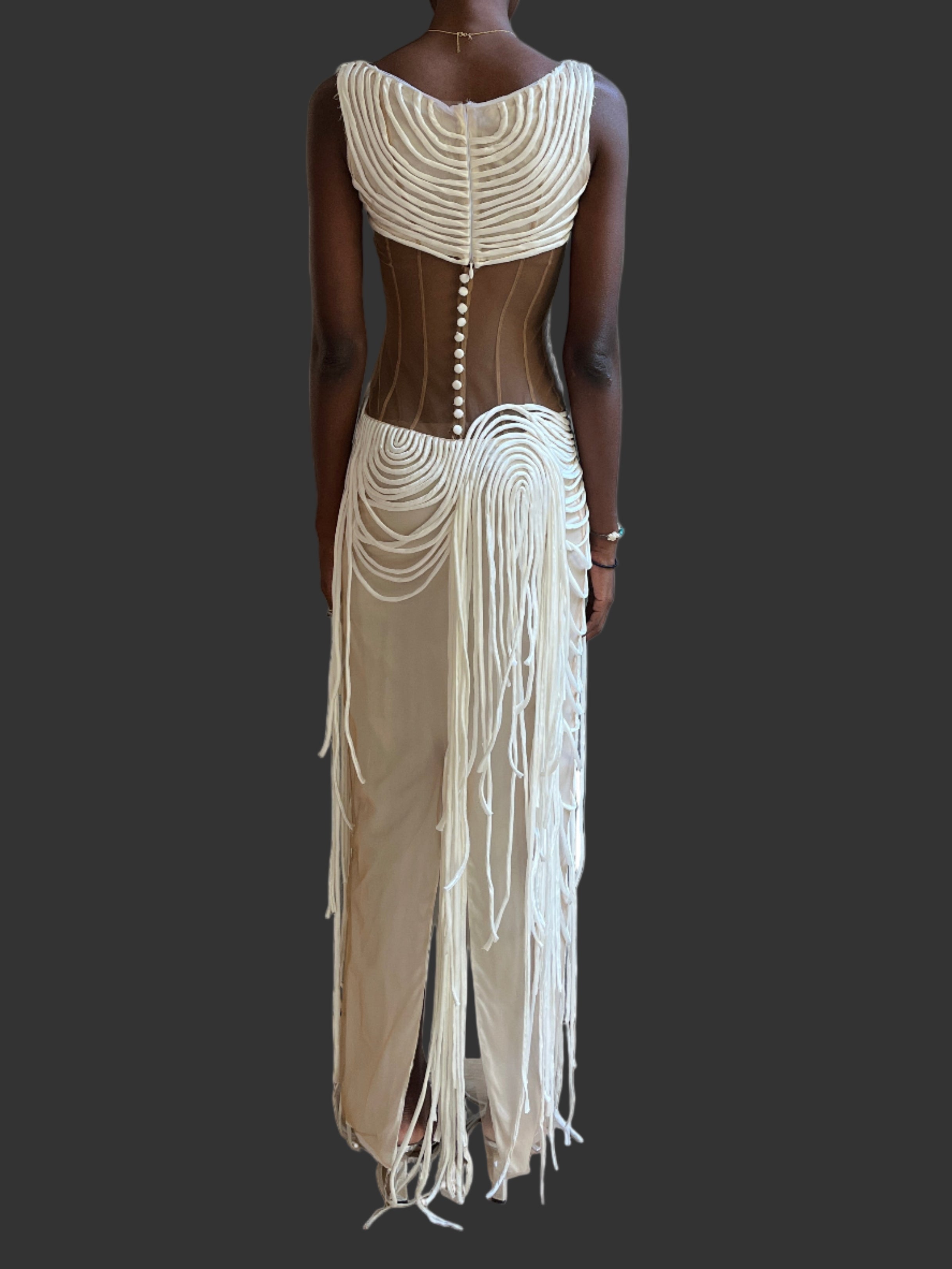 Unravelling silk dress