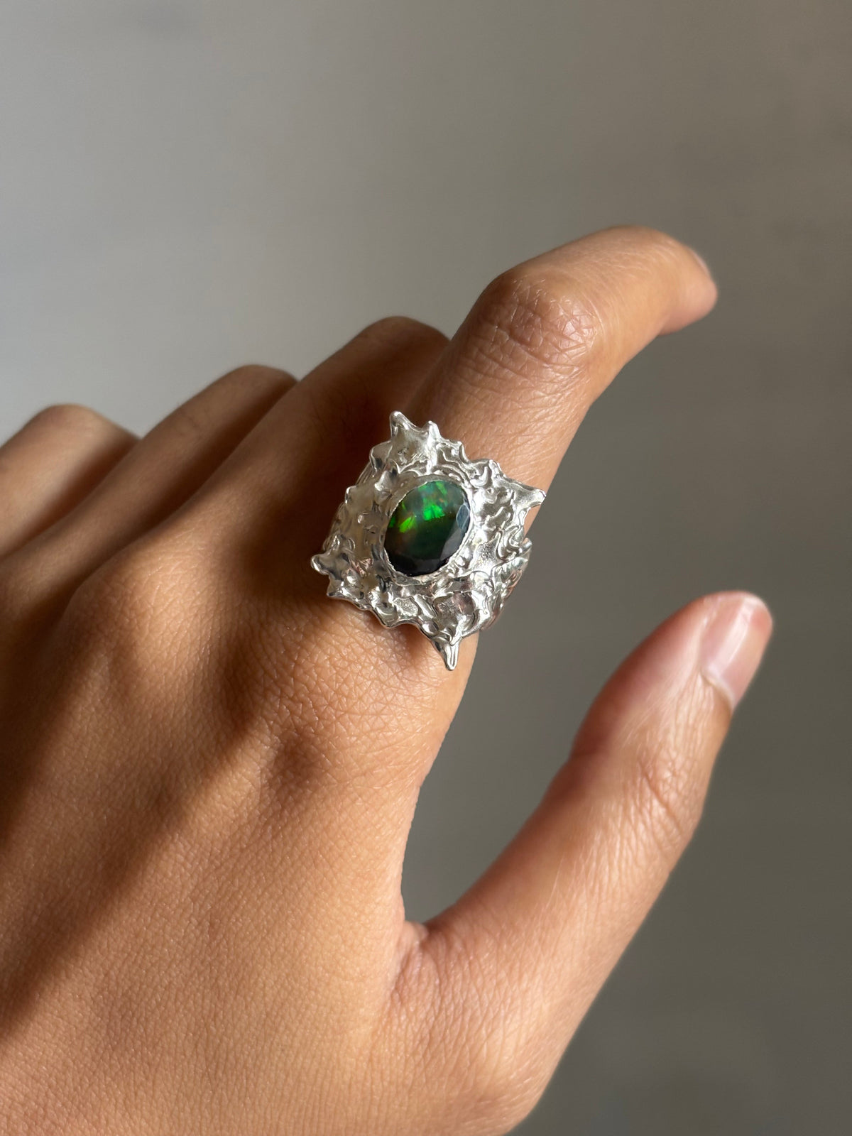 Framed fragment ring - size q 1/2