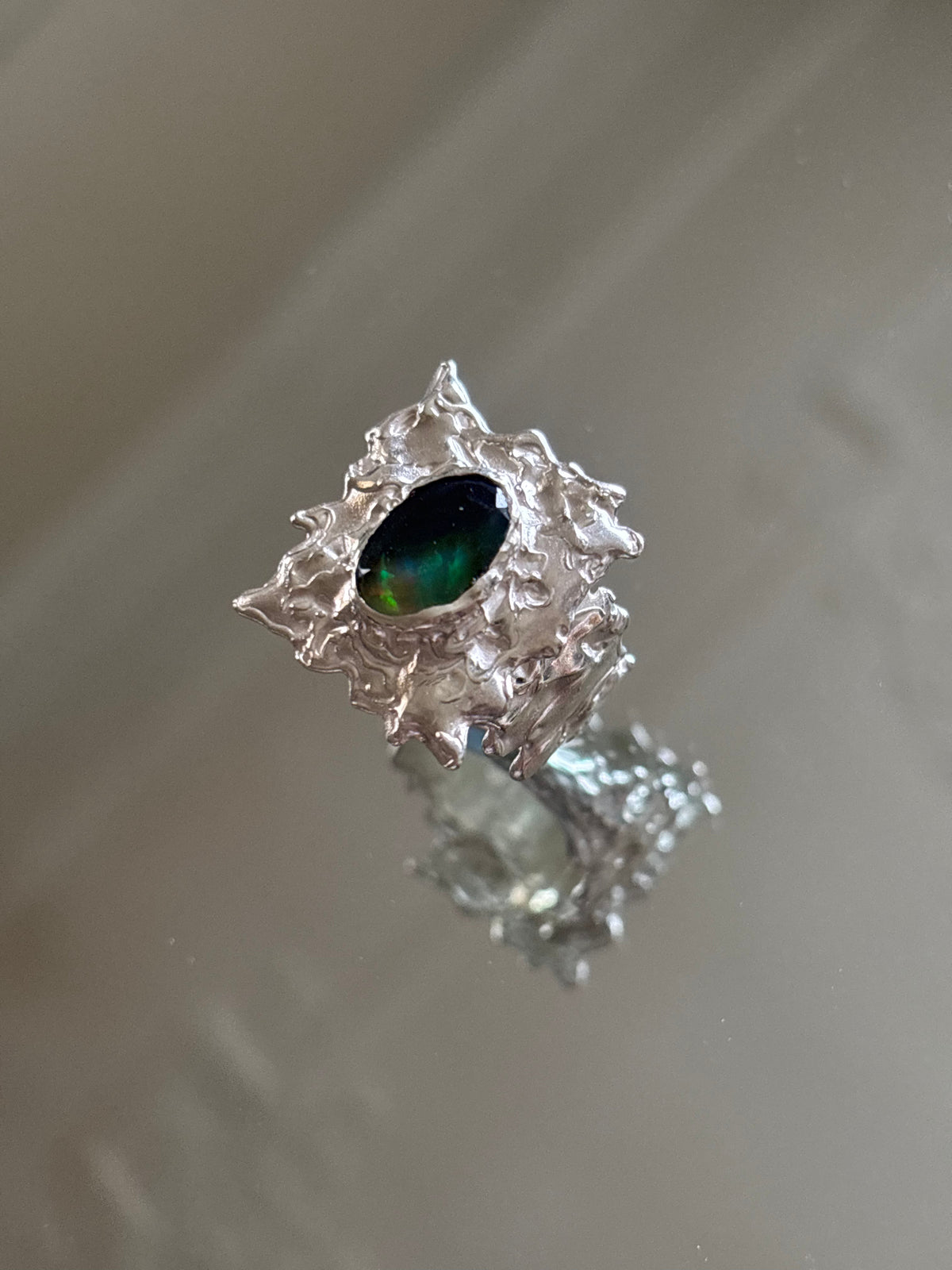 Framed fragment ring - size q 1/2
