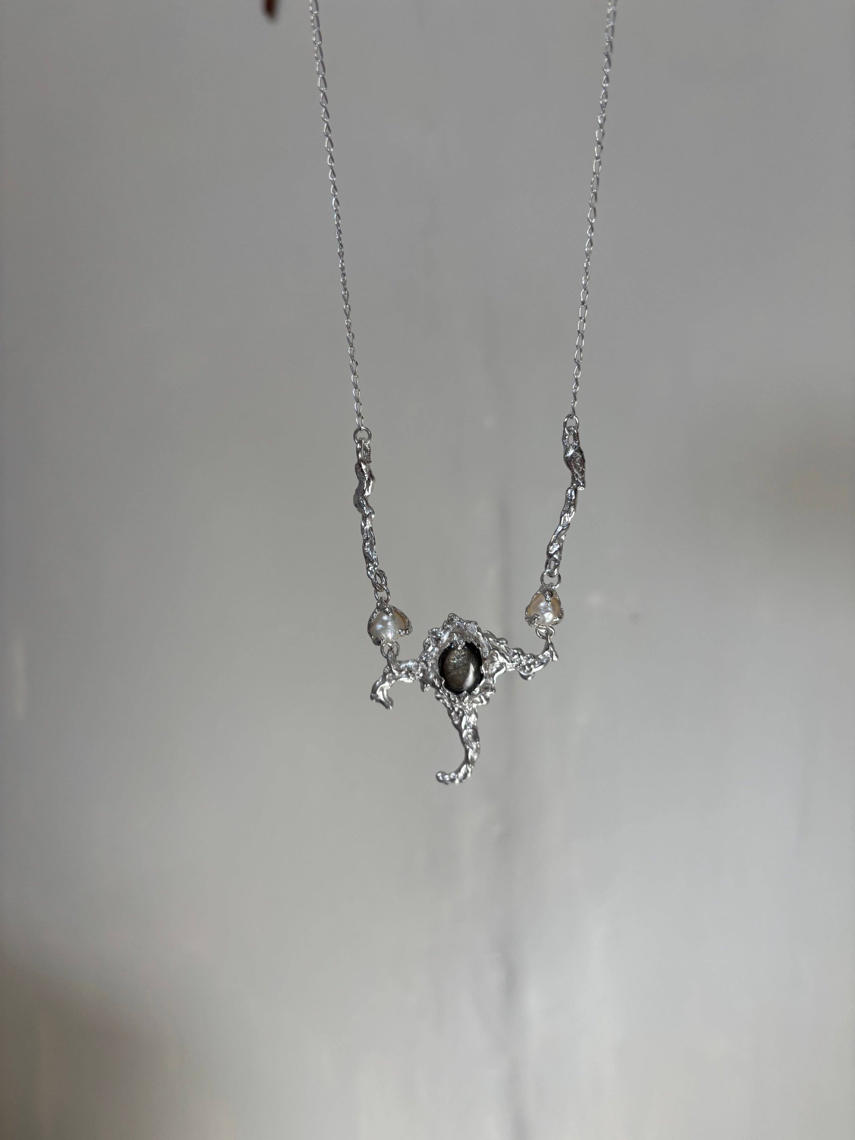 Silver stream necklace