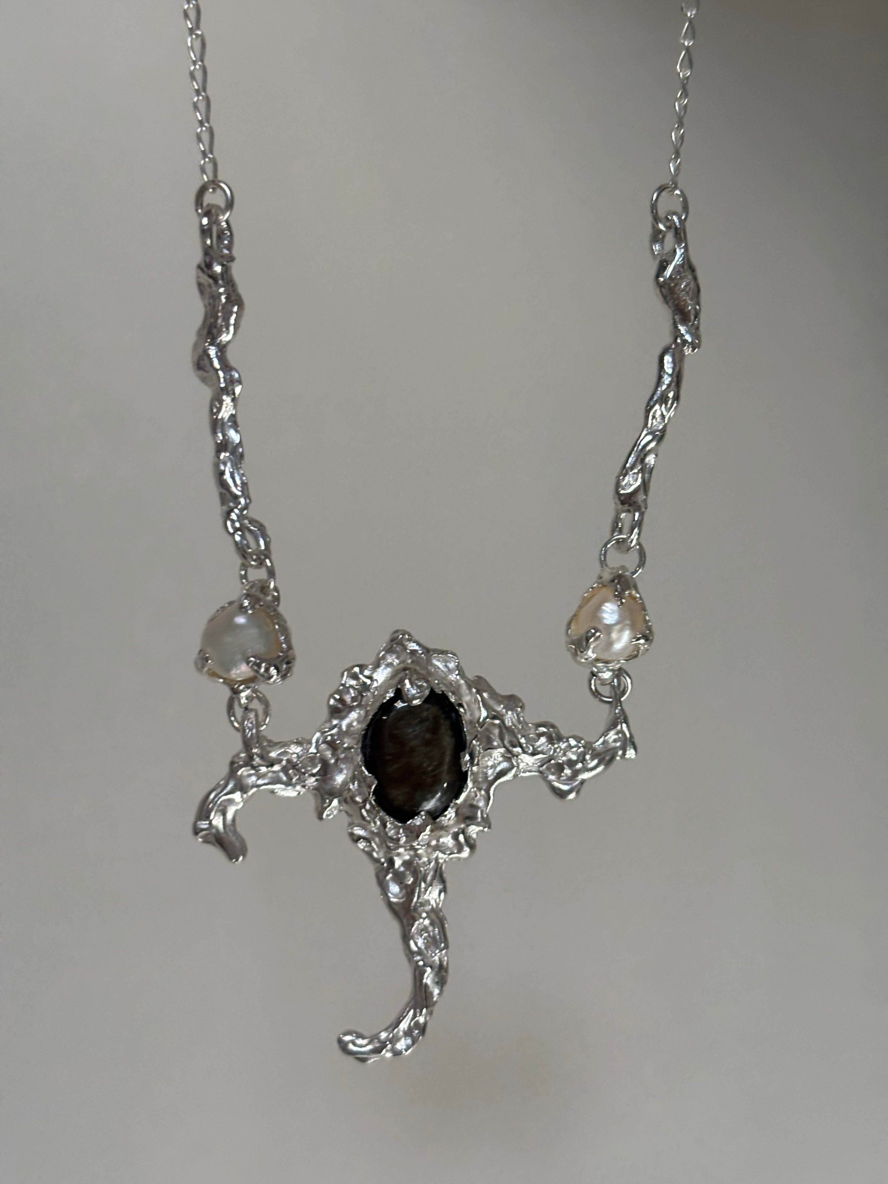 Silver stream necklace