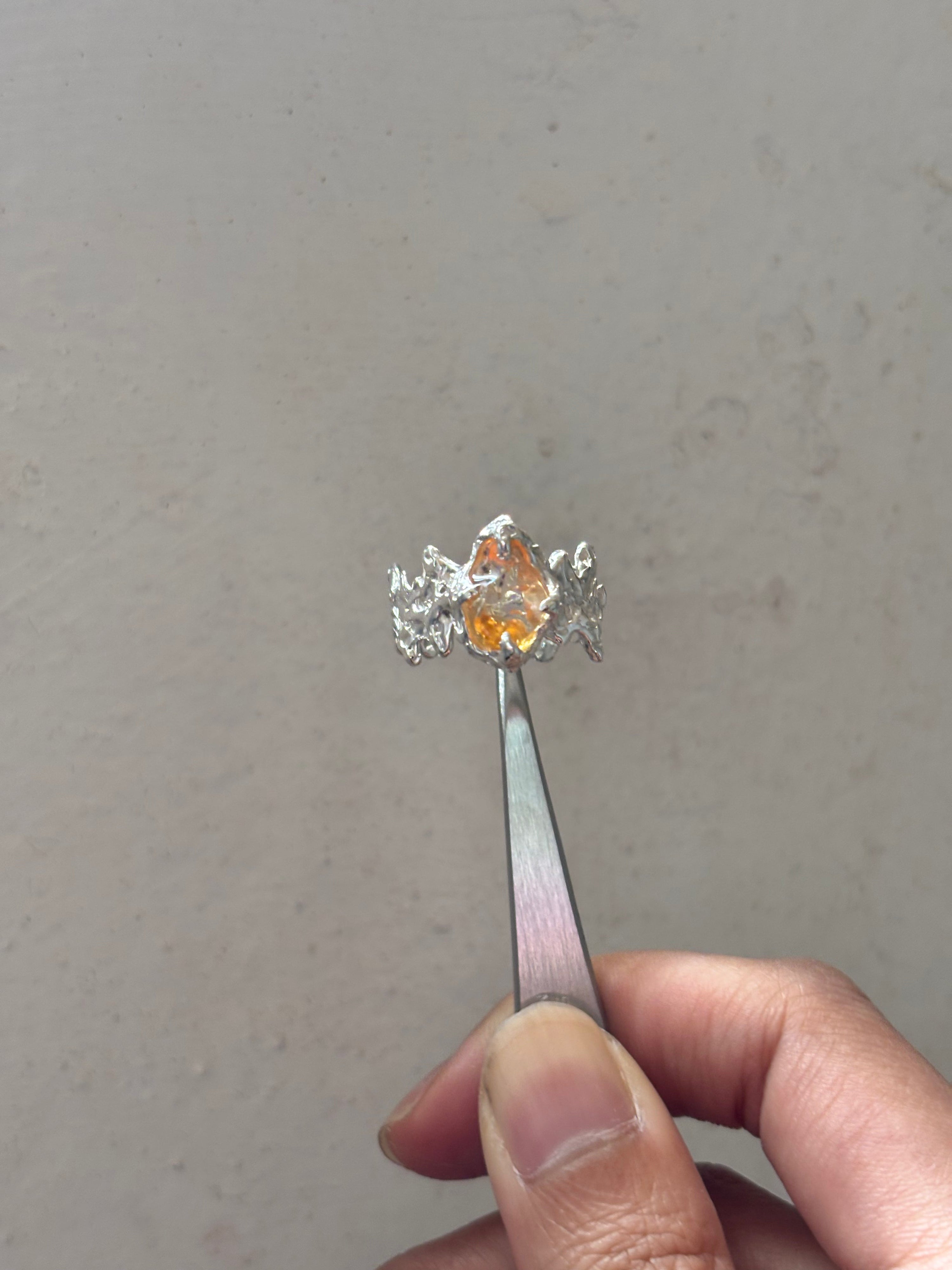 Ignite ring - mexican opal - yellow/silver