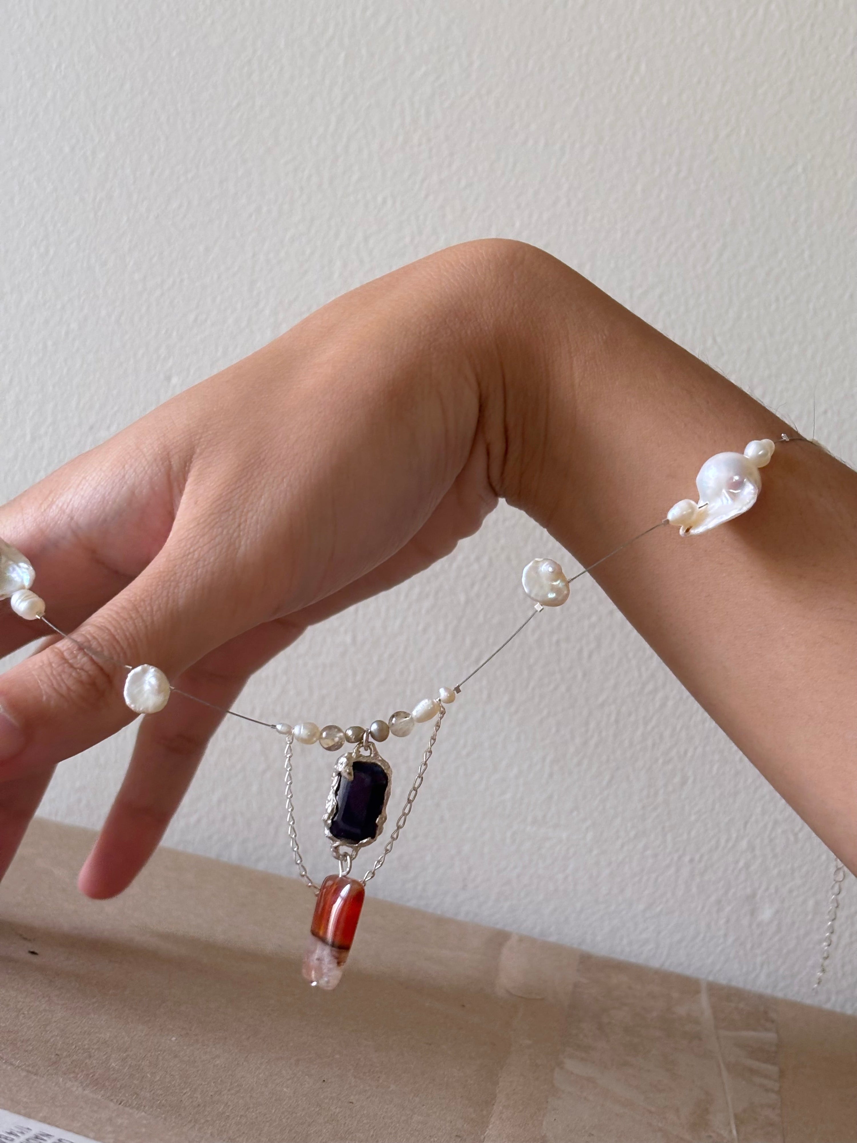 Tidal relic necklace - blue sapphire ii