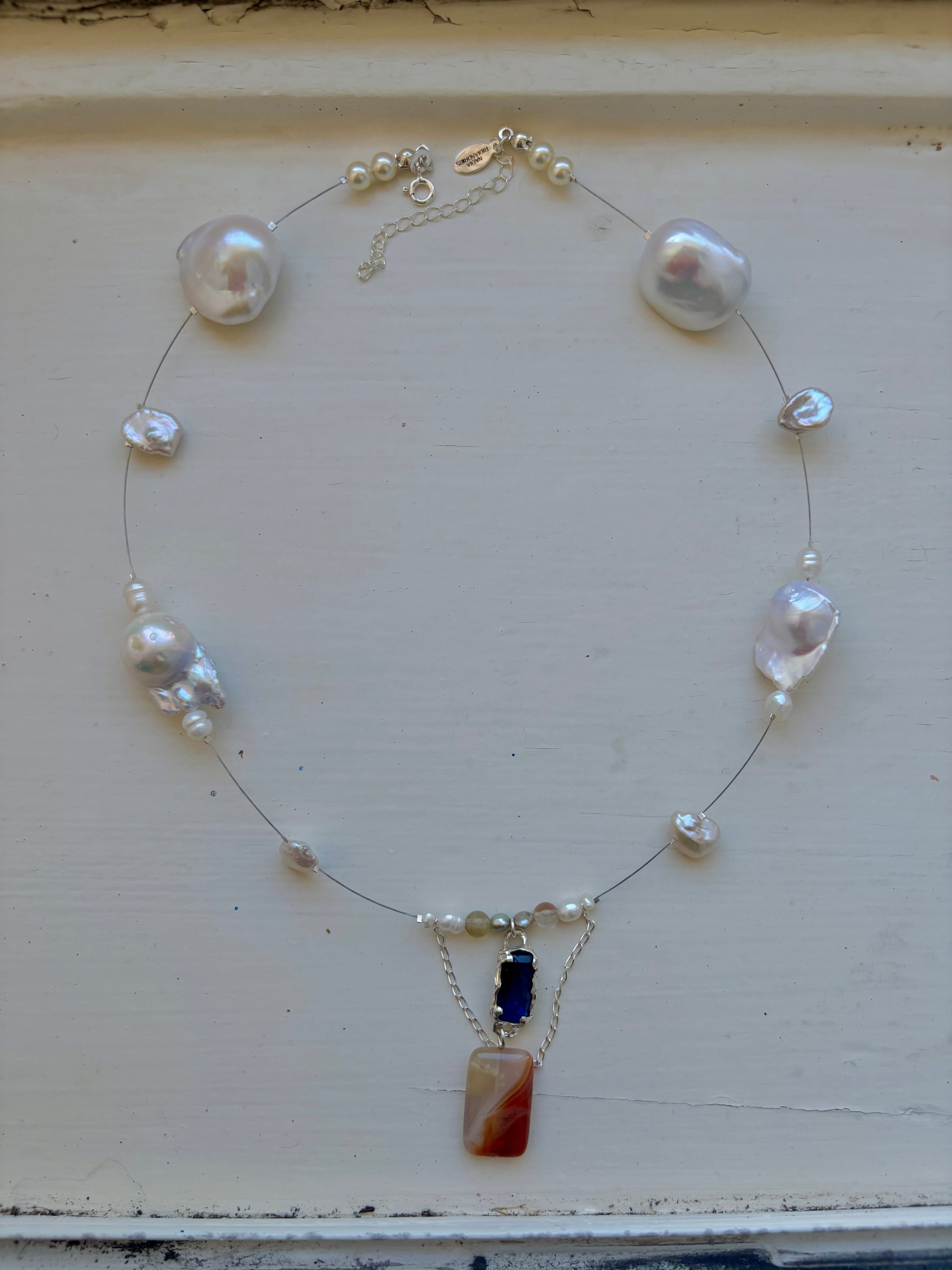 Tidal relic necklace - blue sapphire i