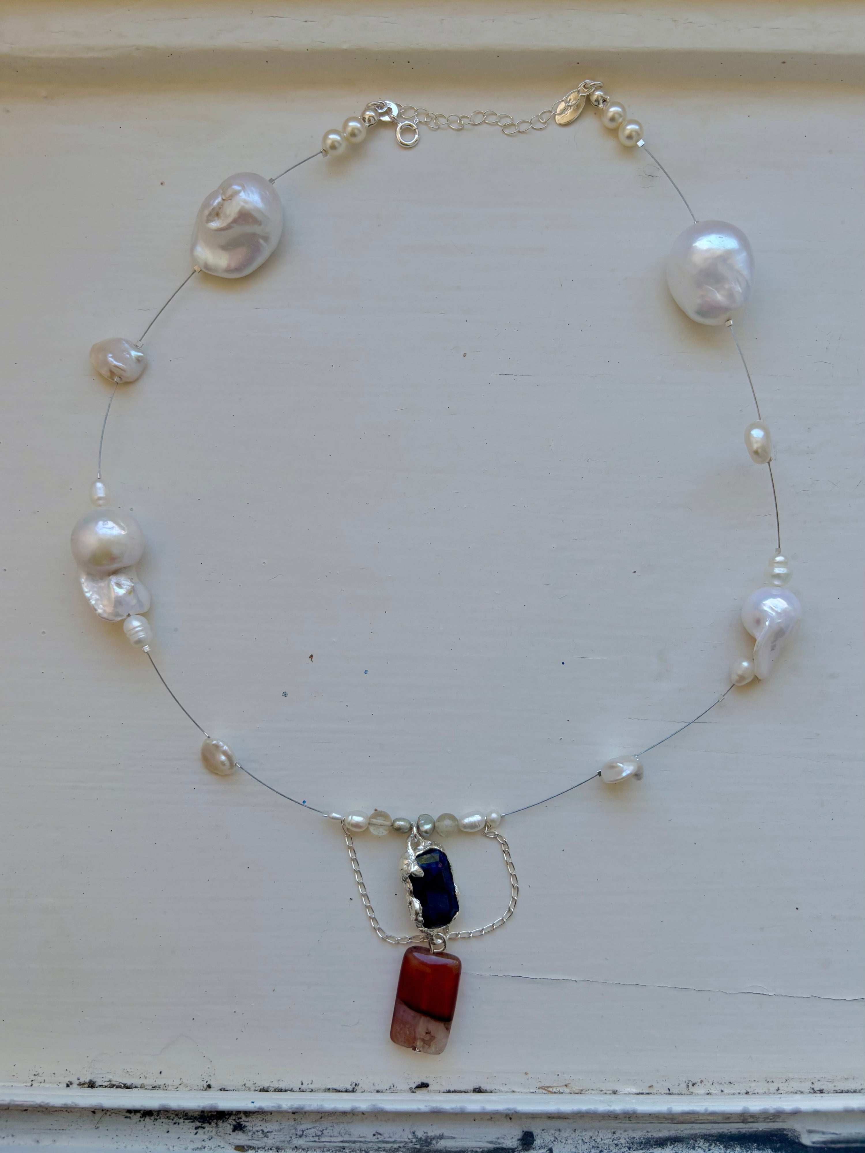 Tidal relic necklace - blue sapphire ii