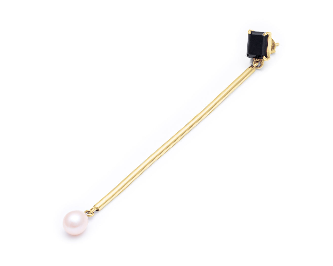 Onix stud bar & pearl