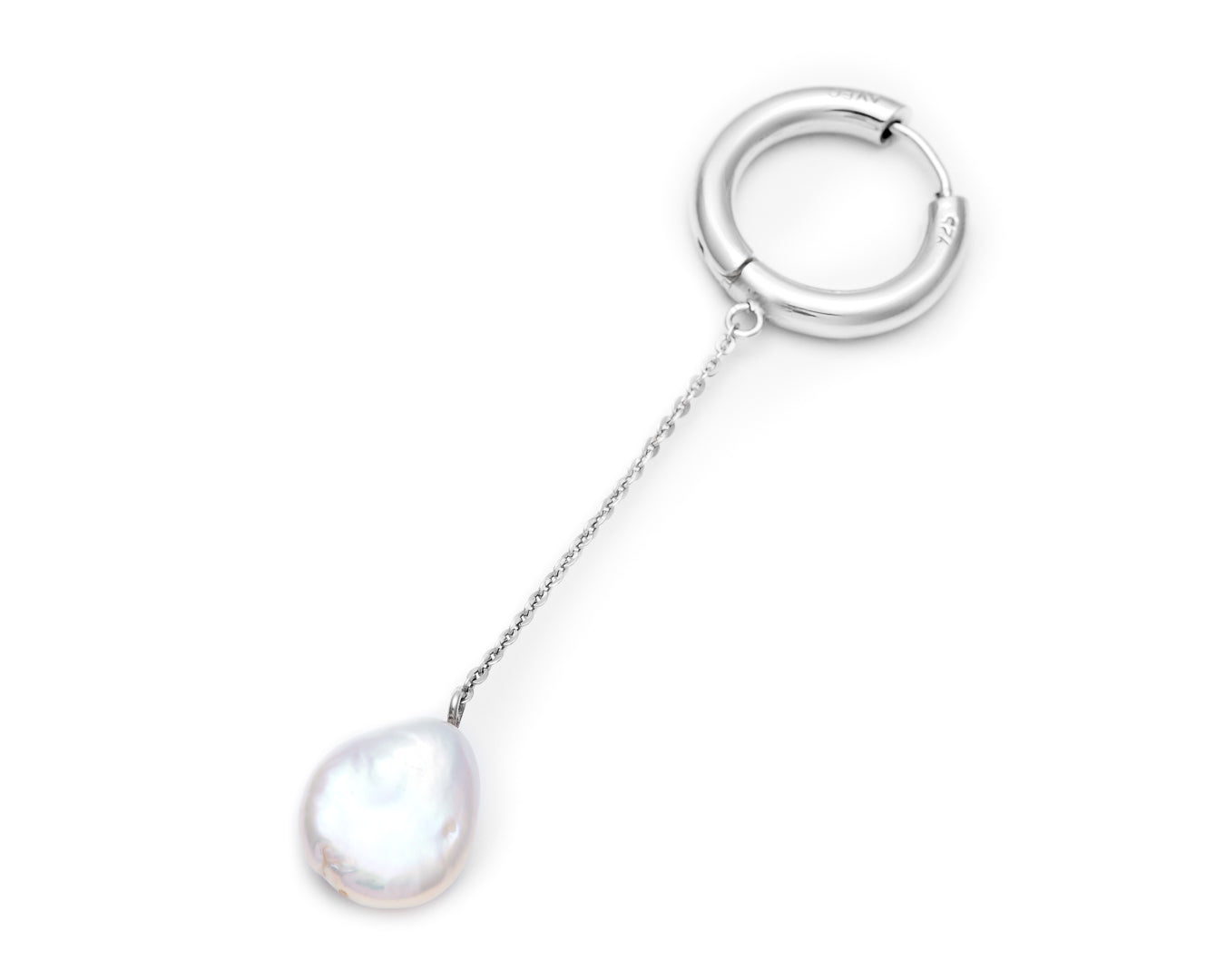 Chain & baroque pearl loa hoop