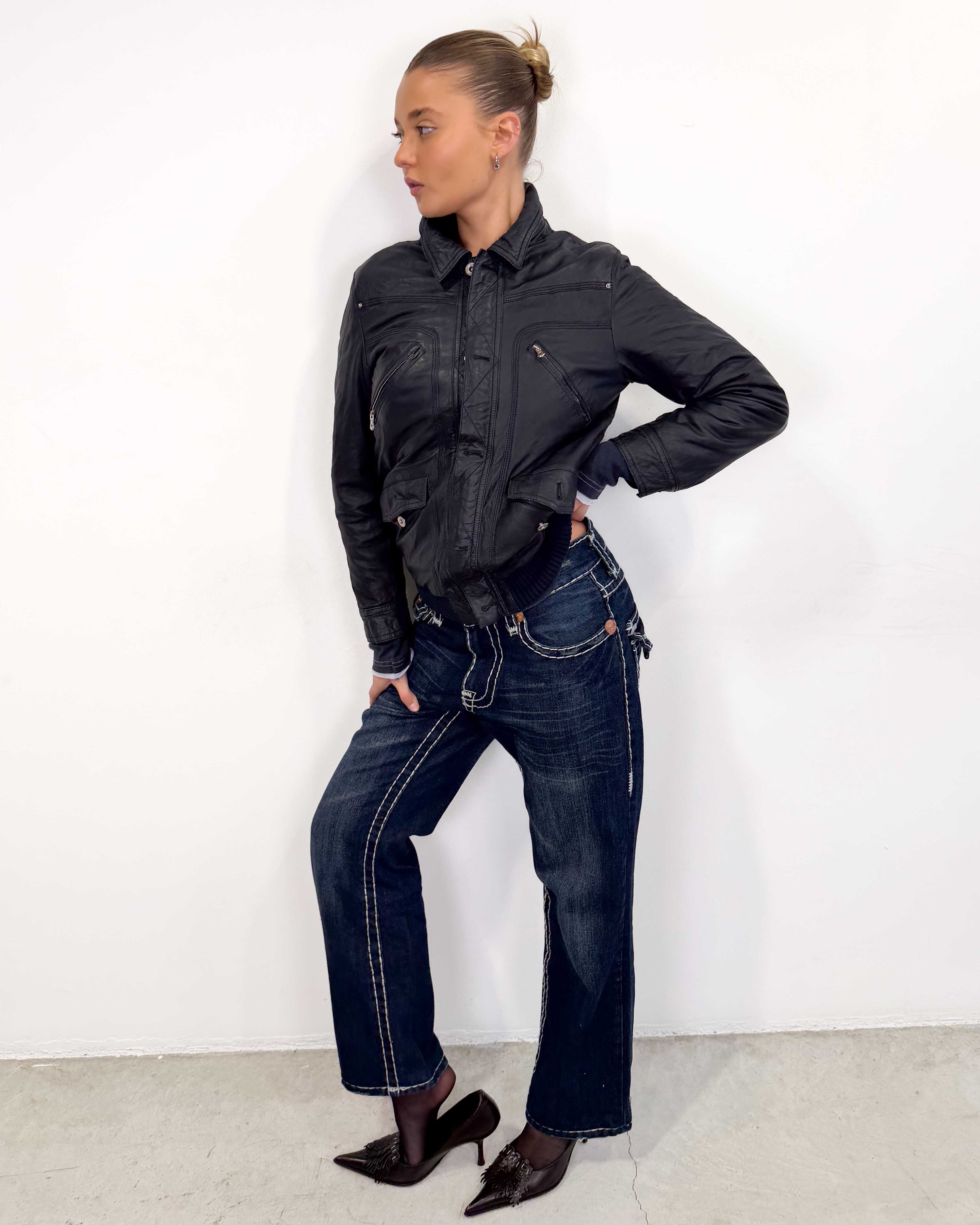 The electra leather jacket by dolce & gabbana