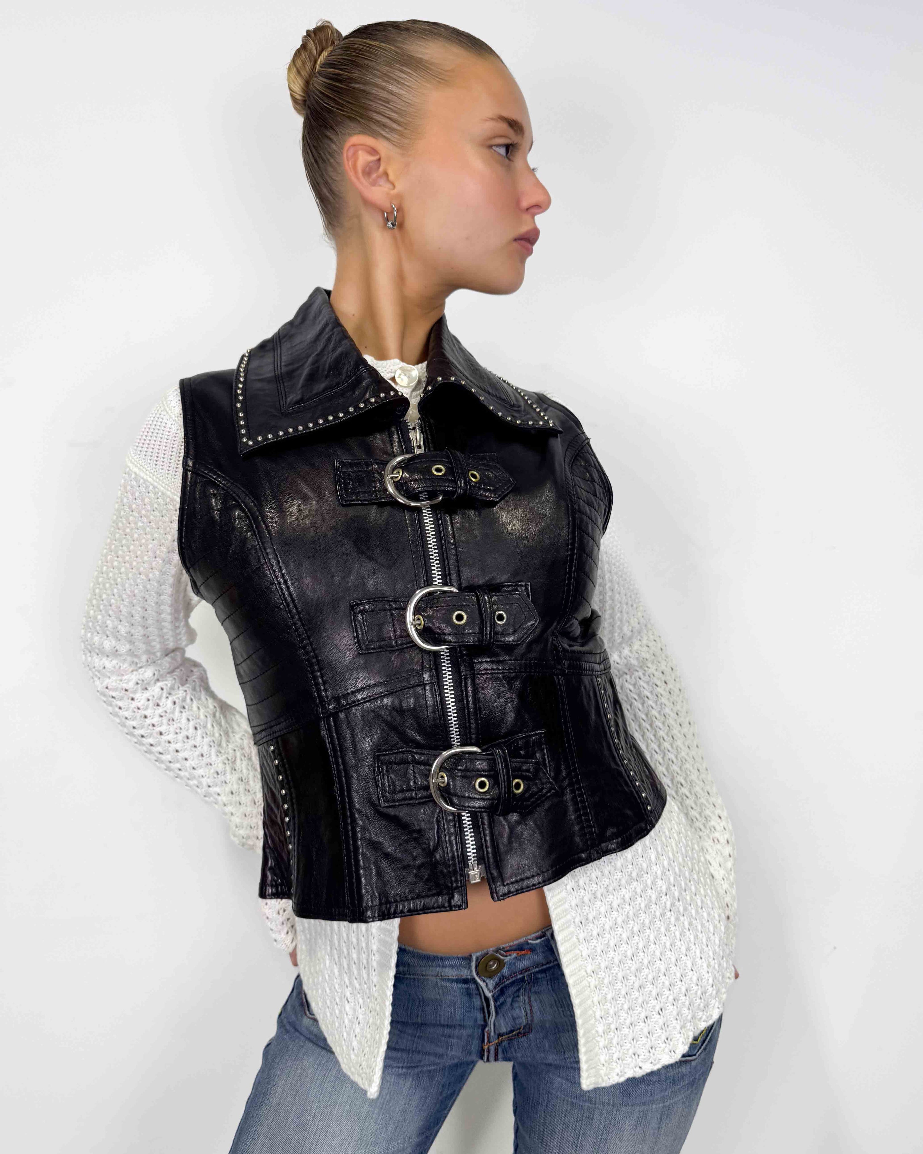 The emi leather vest