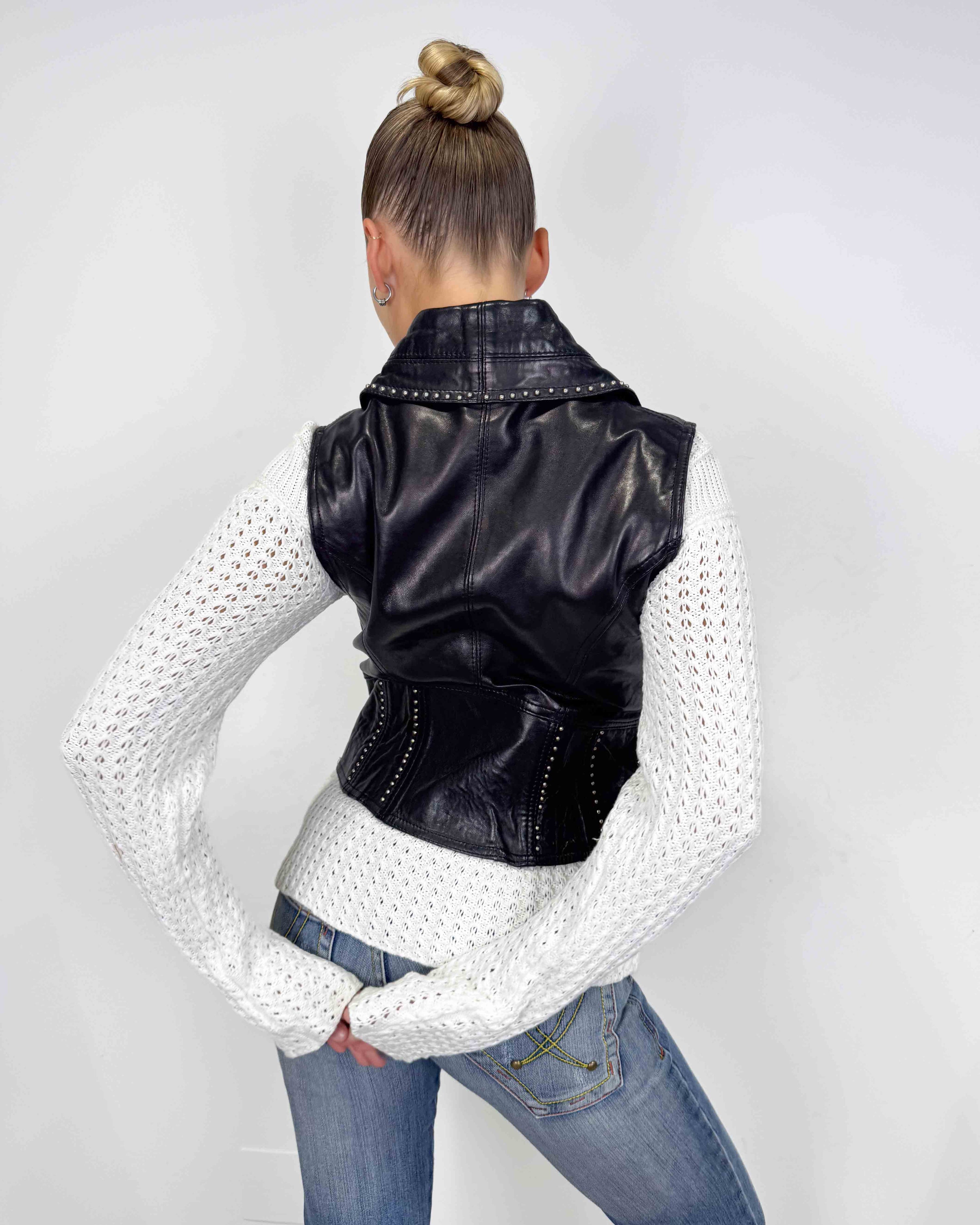The emi leather vest