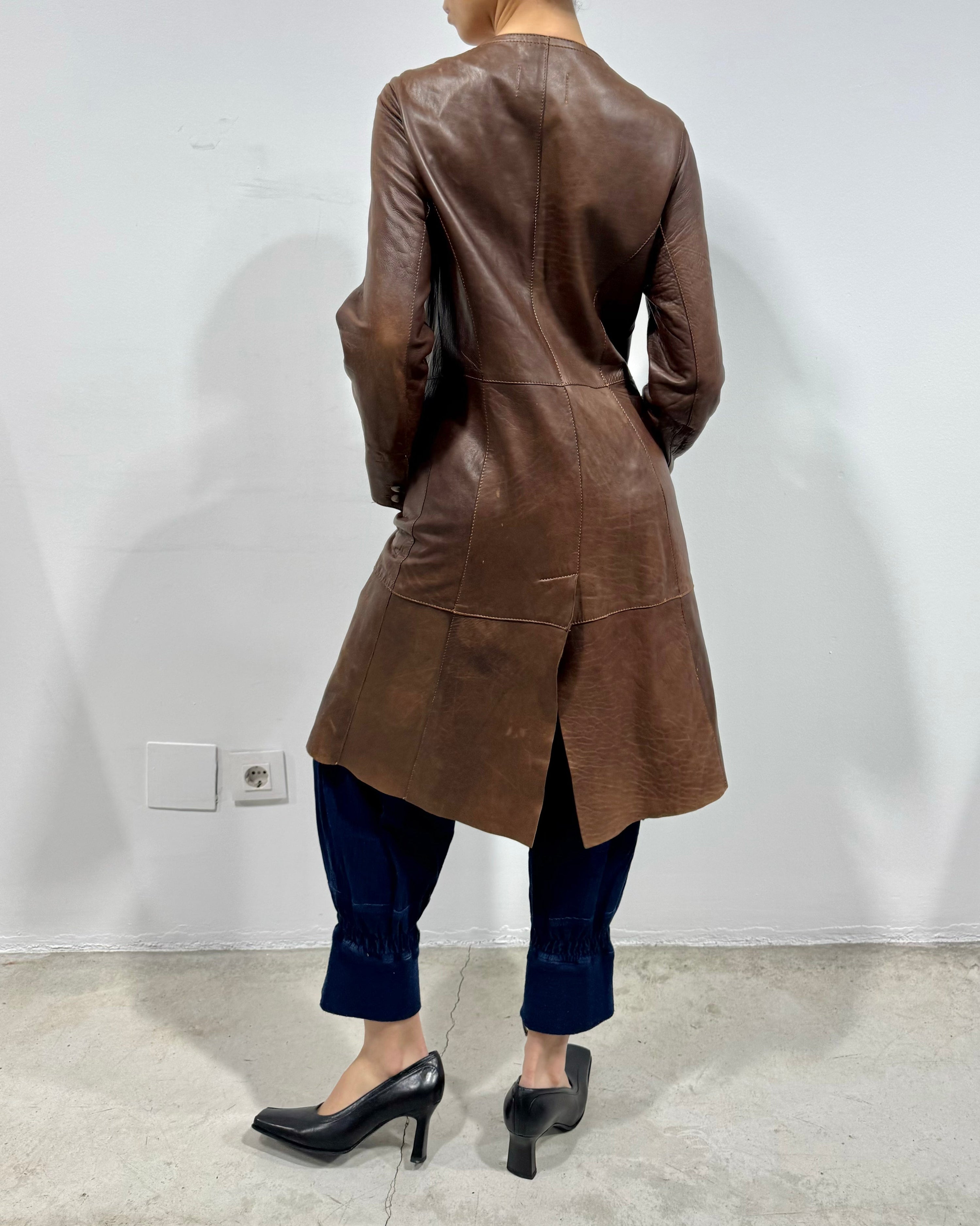 The lea leather coat