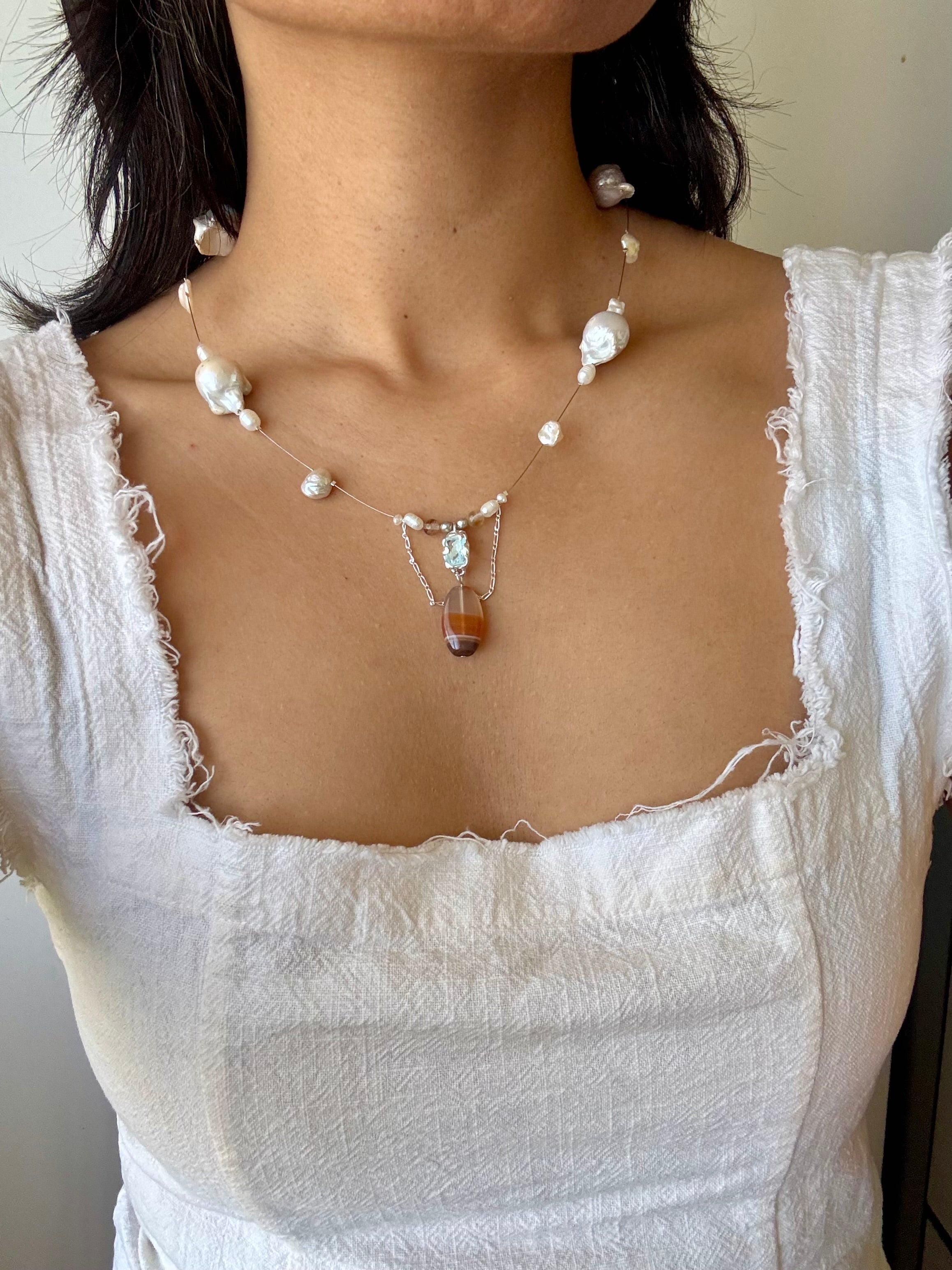 Tidal relic necklace - topaz