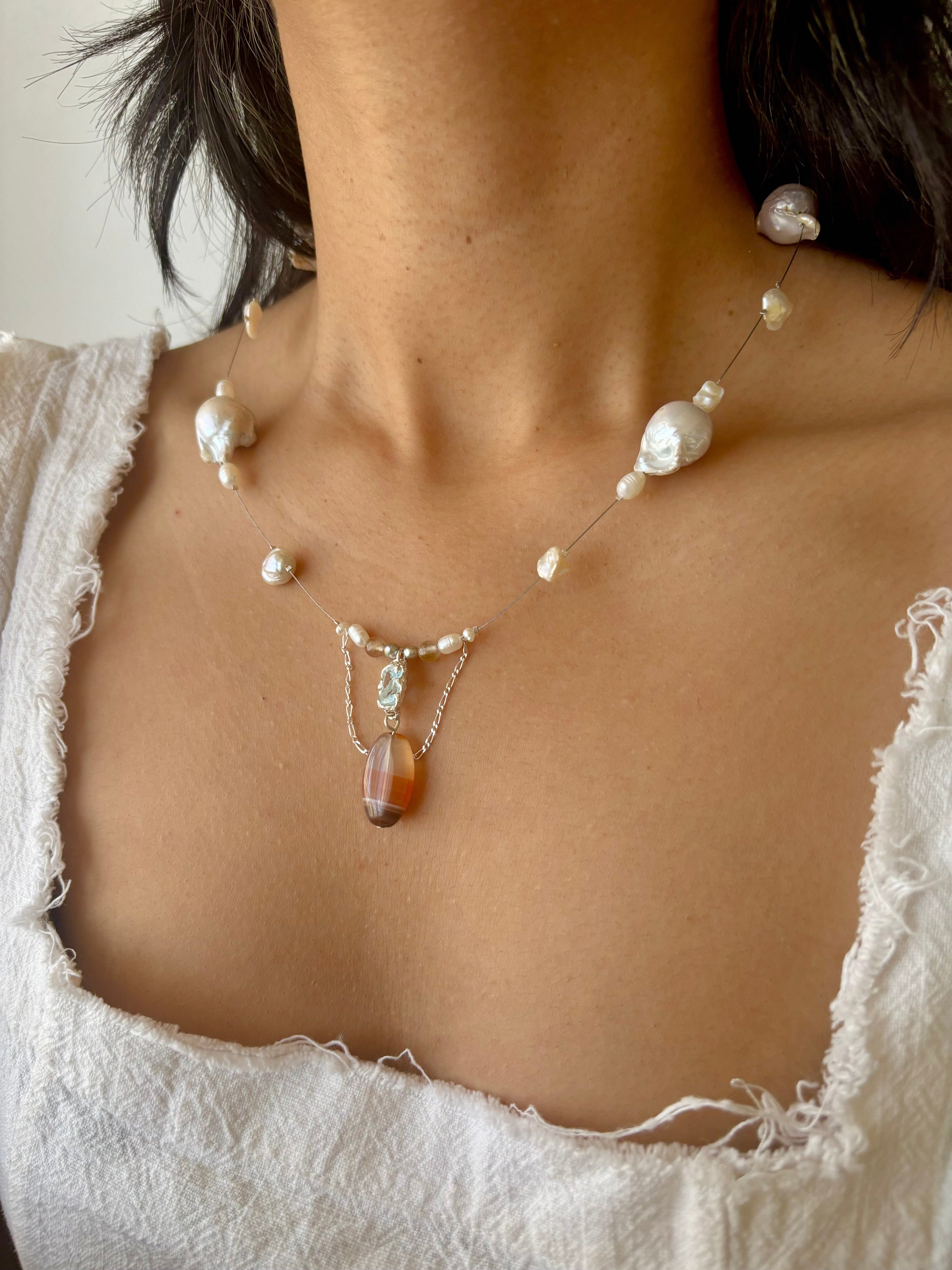 Tidal relic necklace - topaz