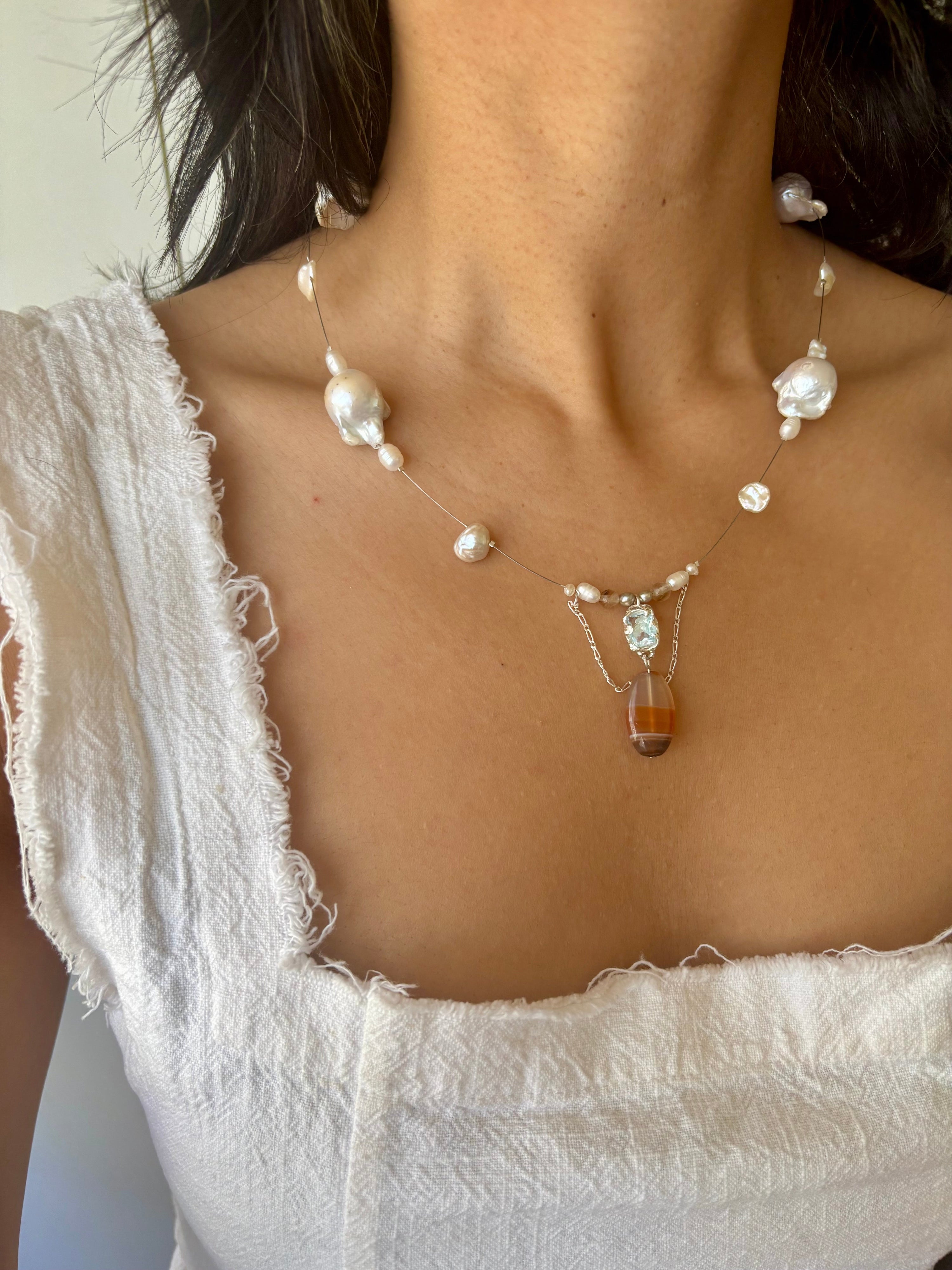 Tidal relic necklace - topaz