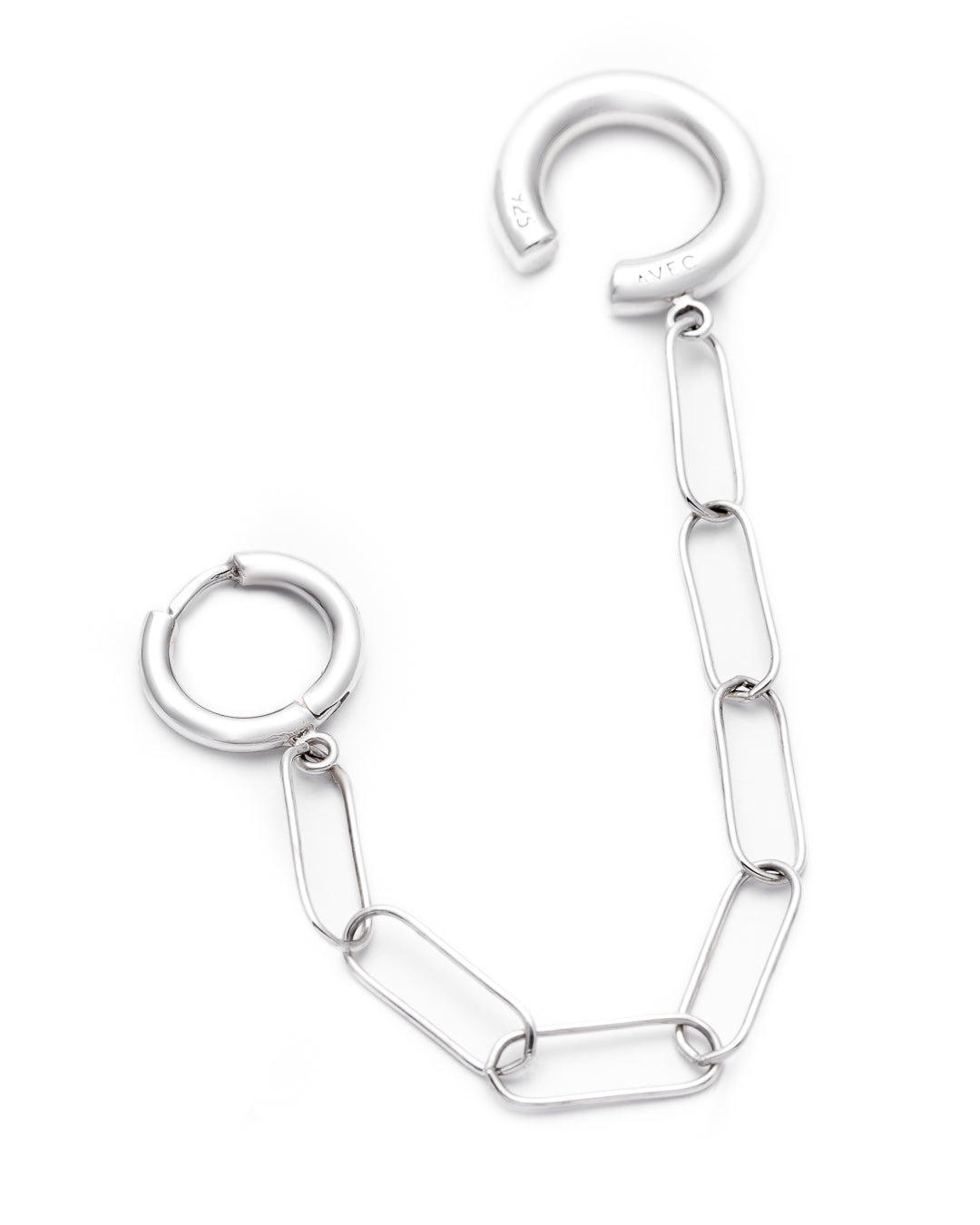 Lua chain & hoop ear-cuff