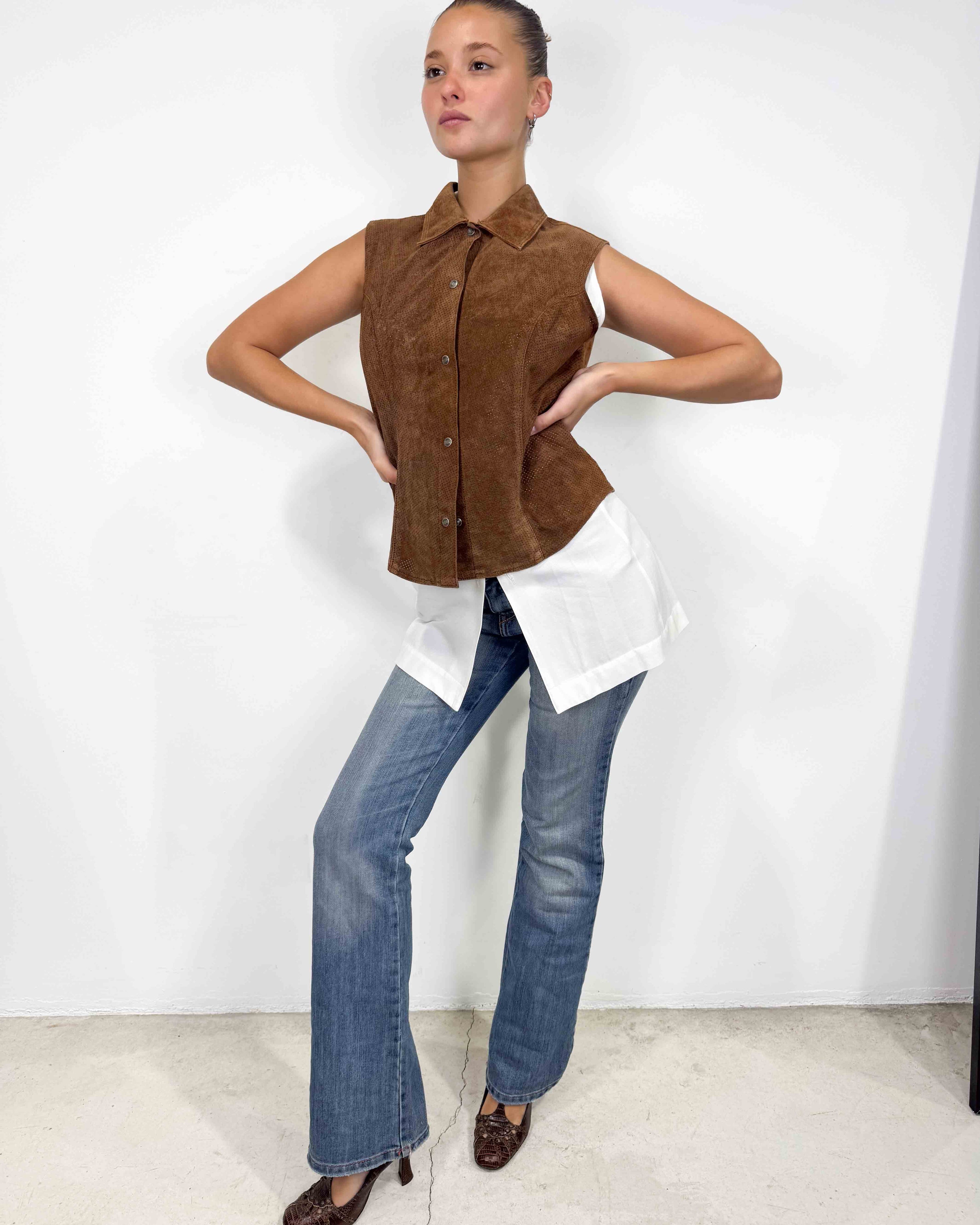 The tonya leather vest