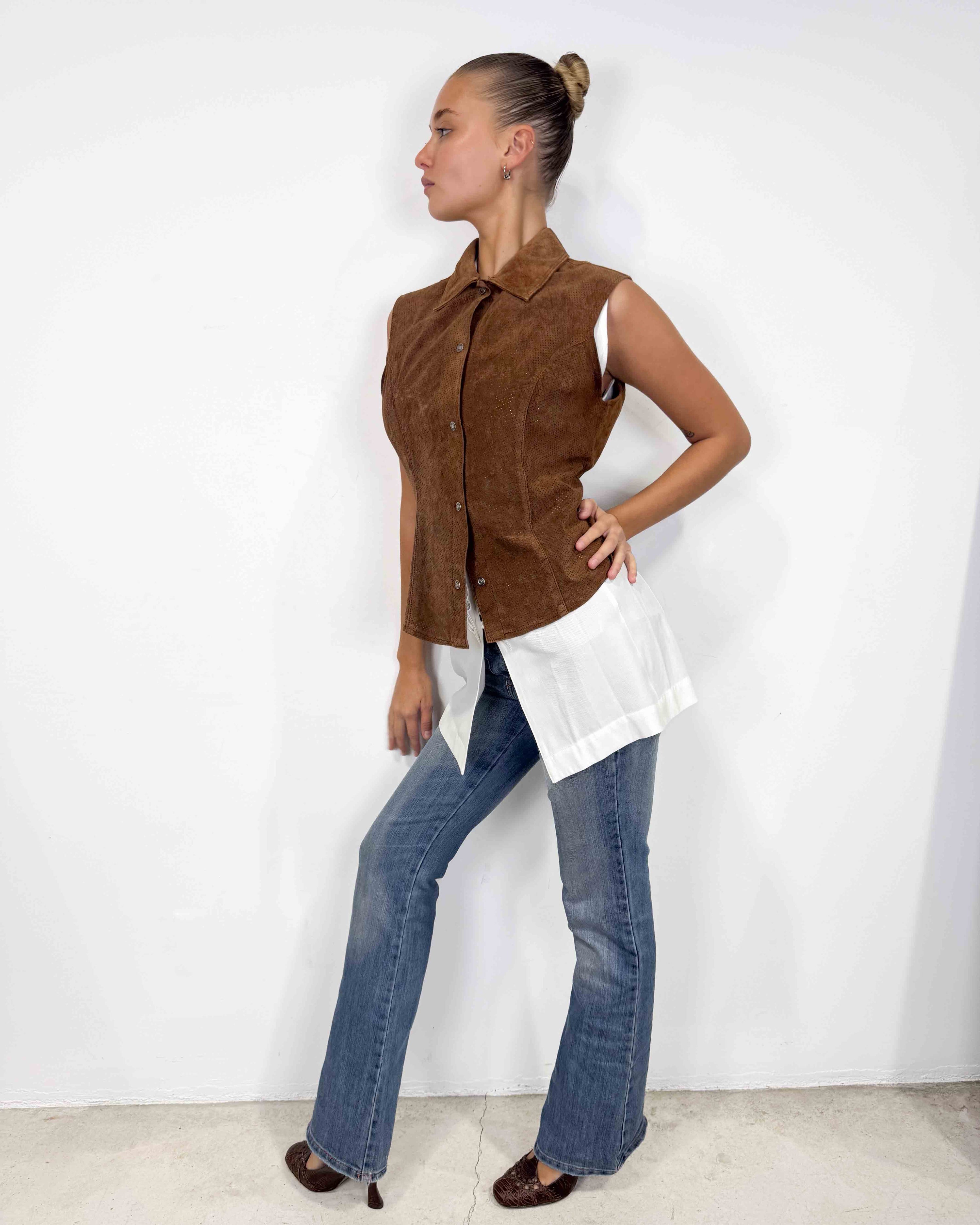 The tonya leather vest