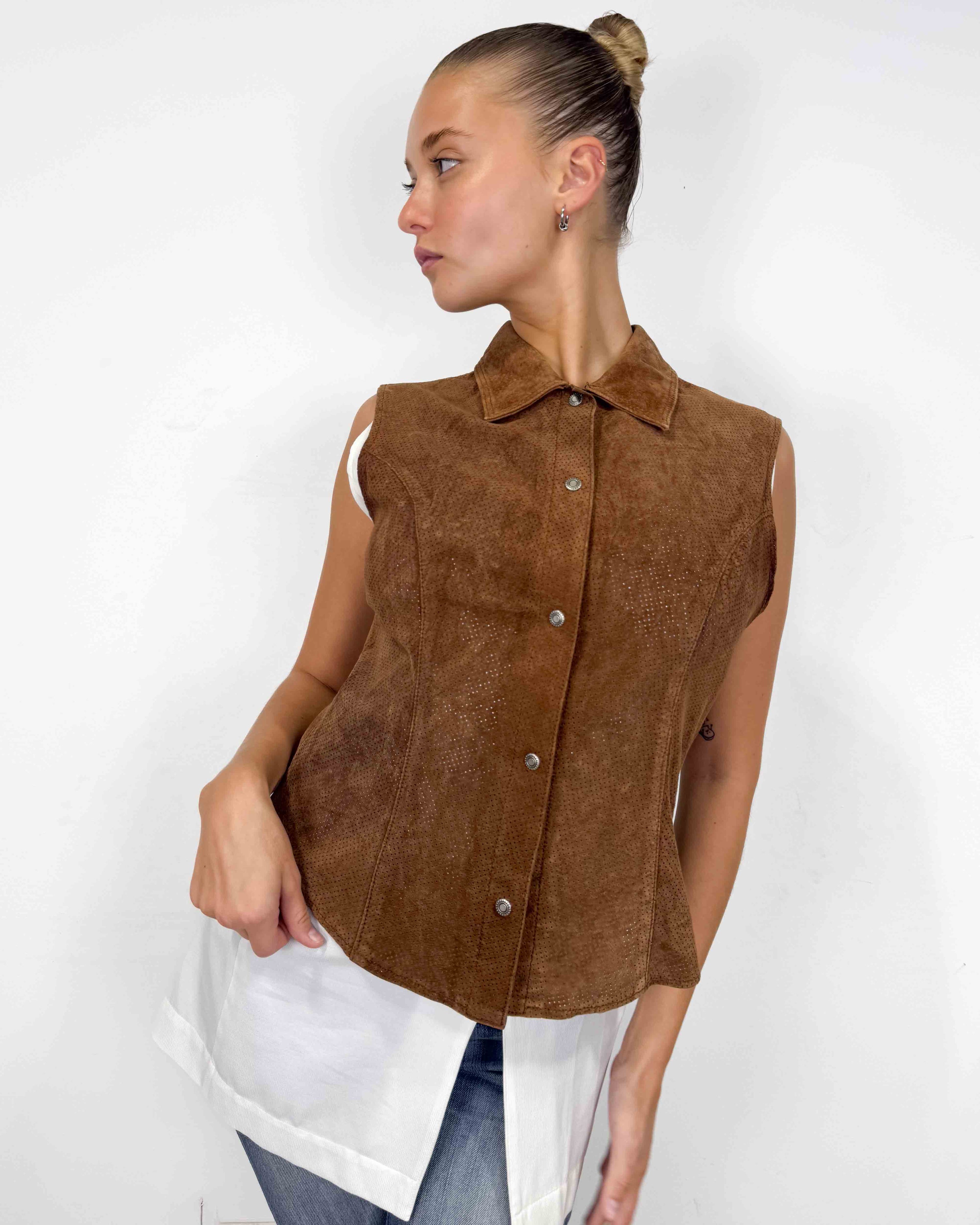 The tonya leather vest