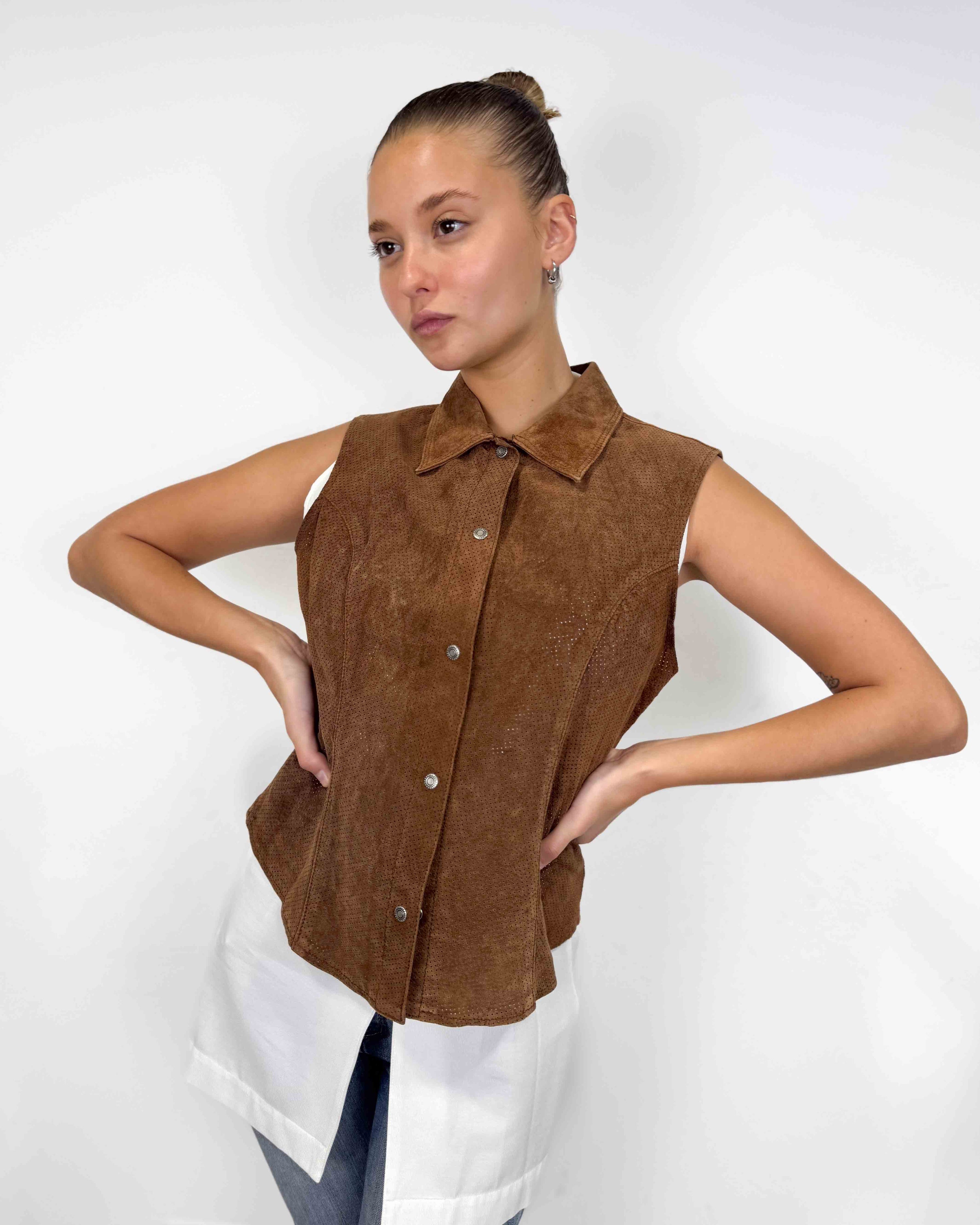 The tonya leather vest