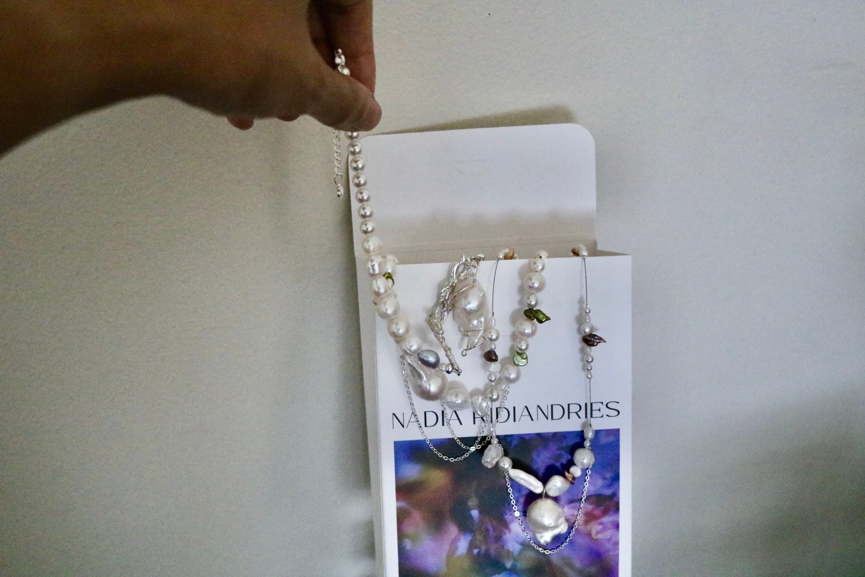 Darling silver necklace - white