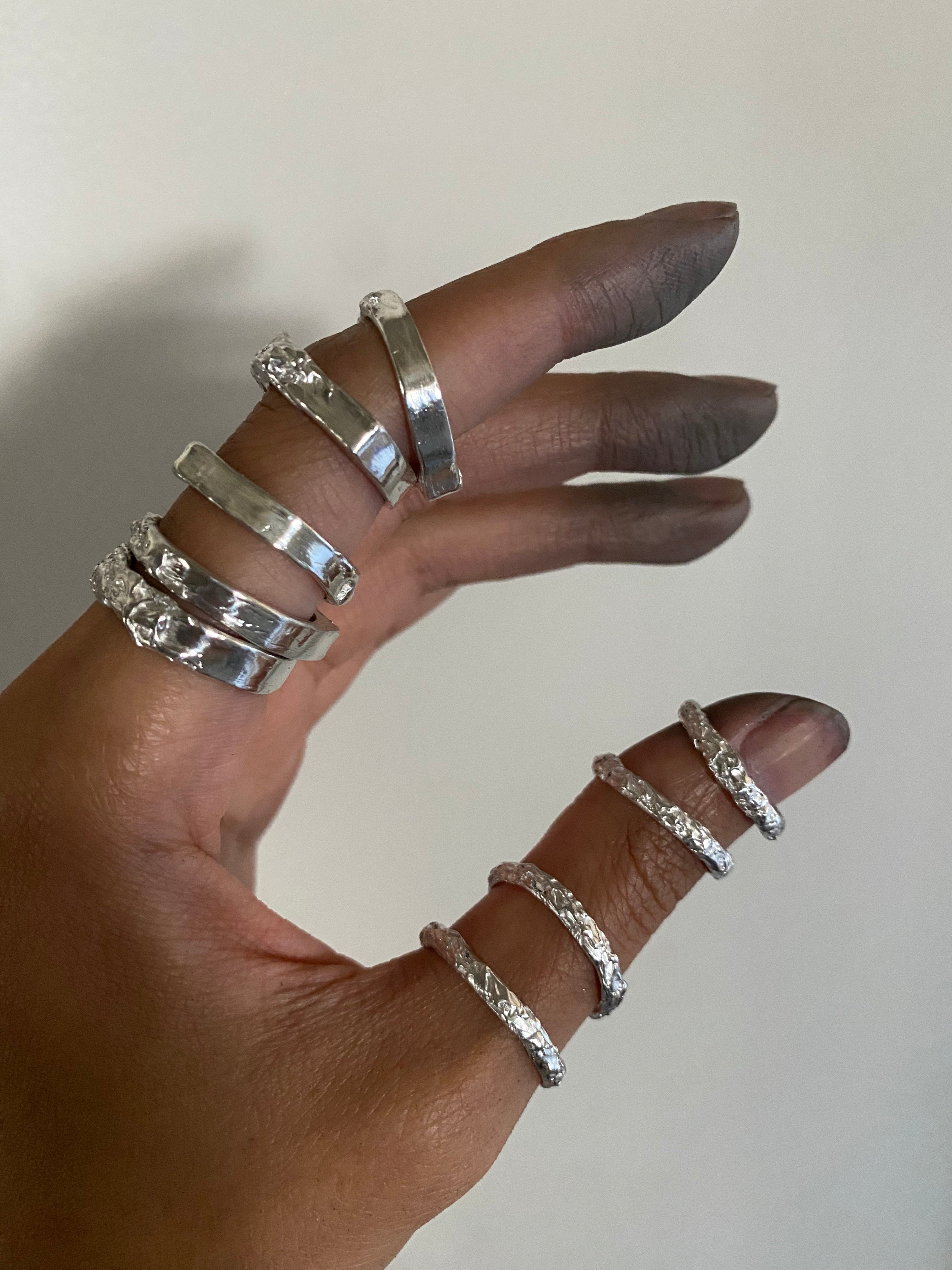 Melting away ring - silver