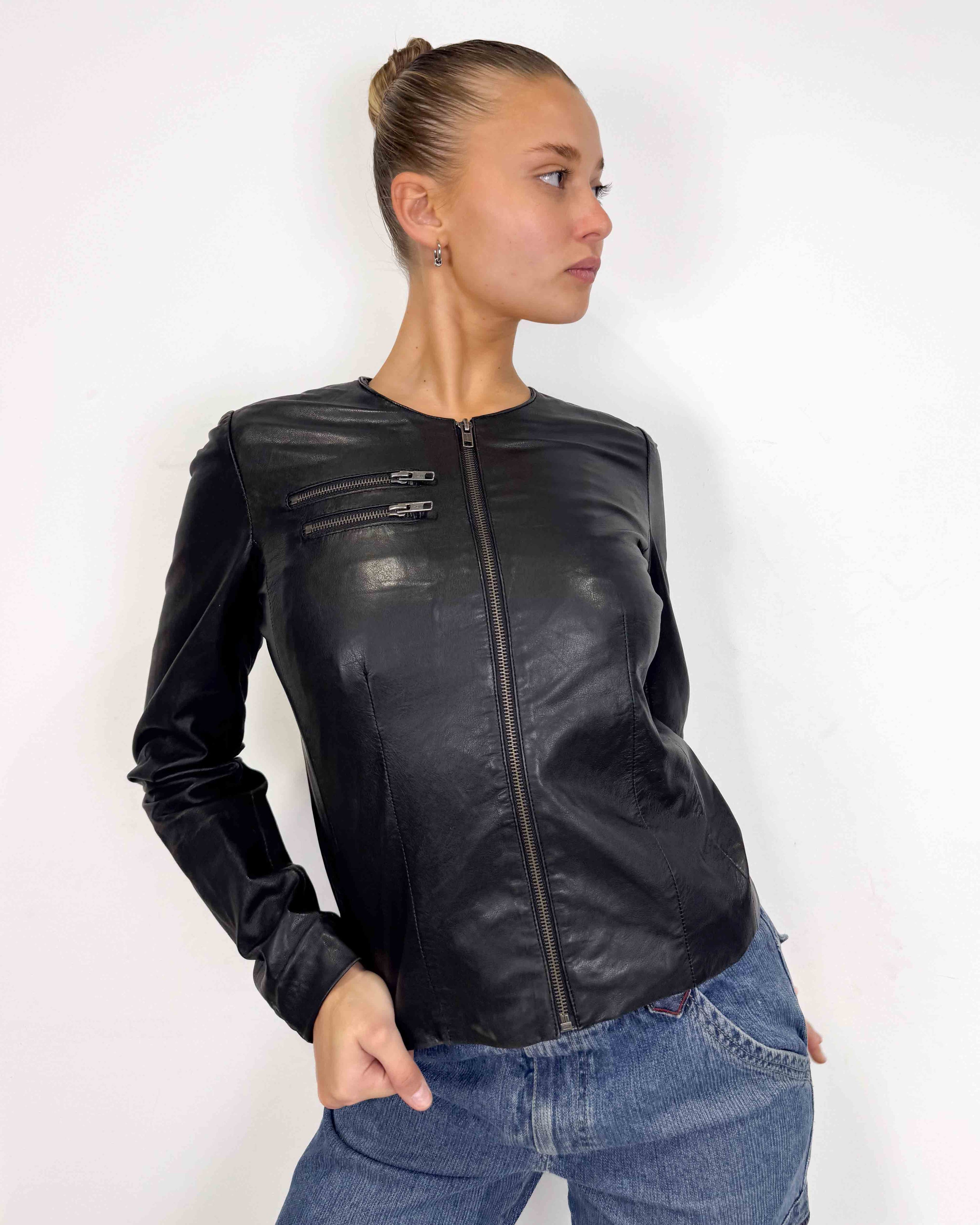 The fianny leather jacket