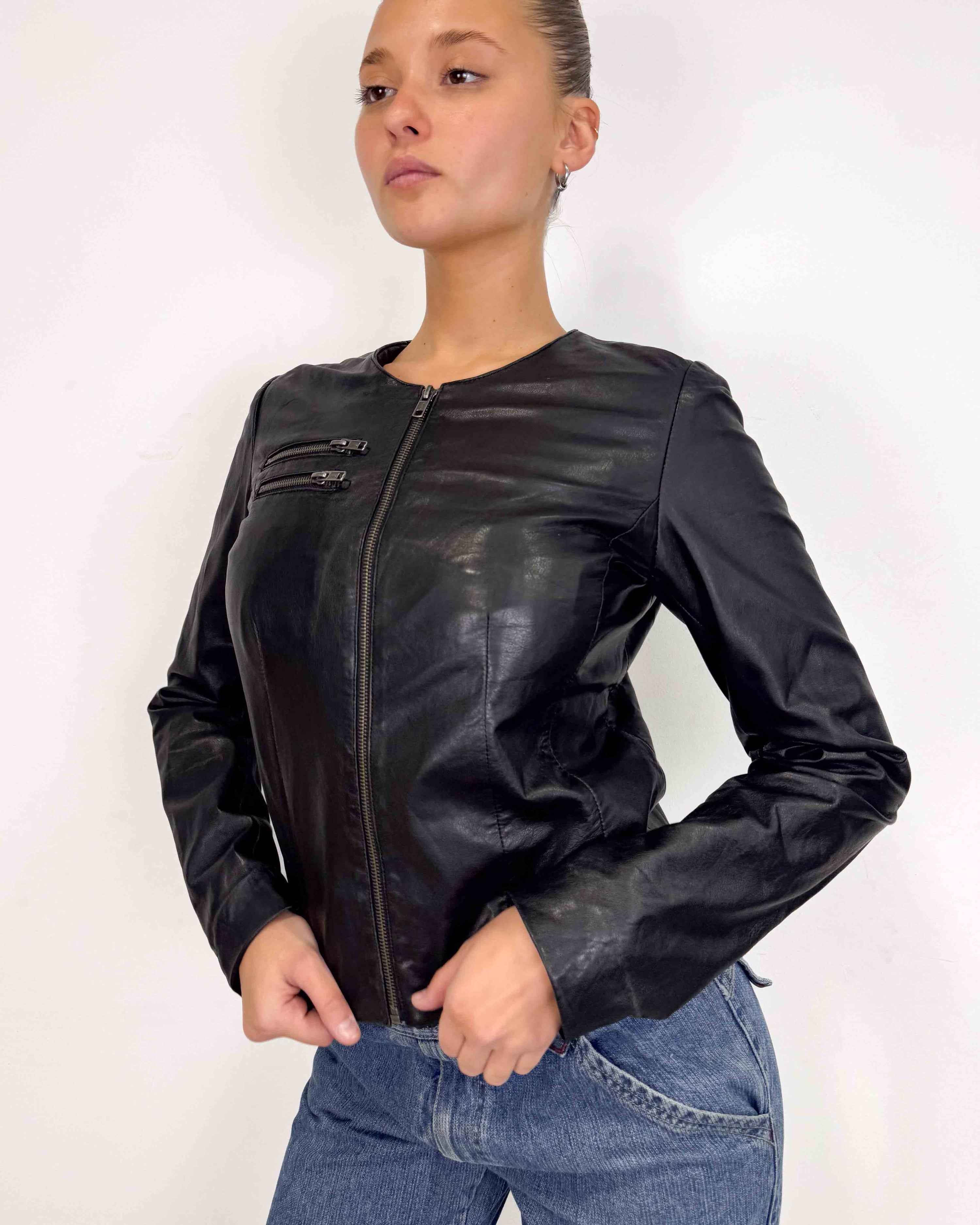 The fianny leather jacket