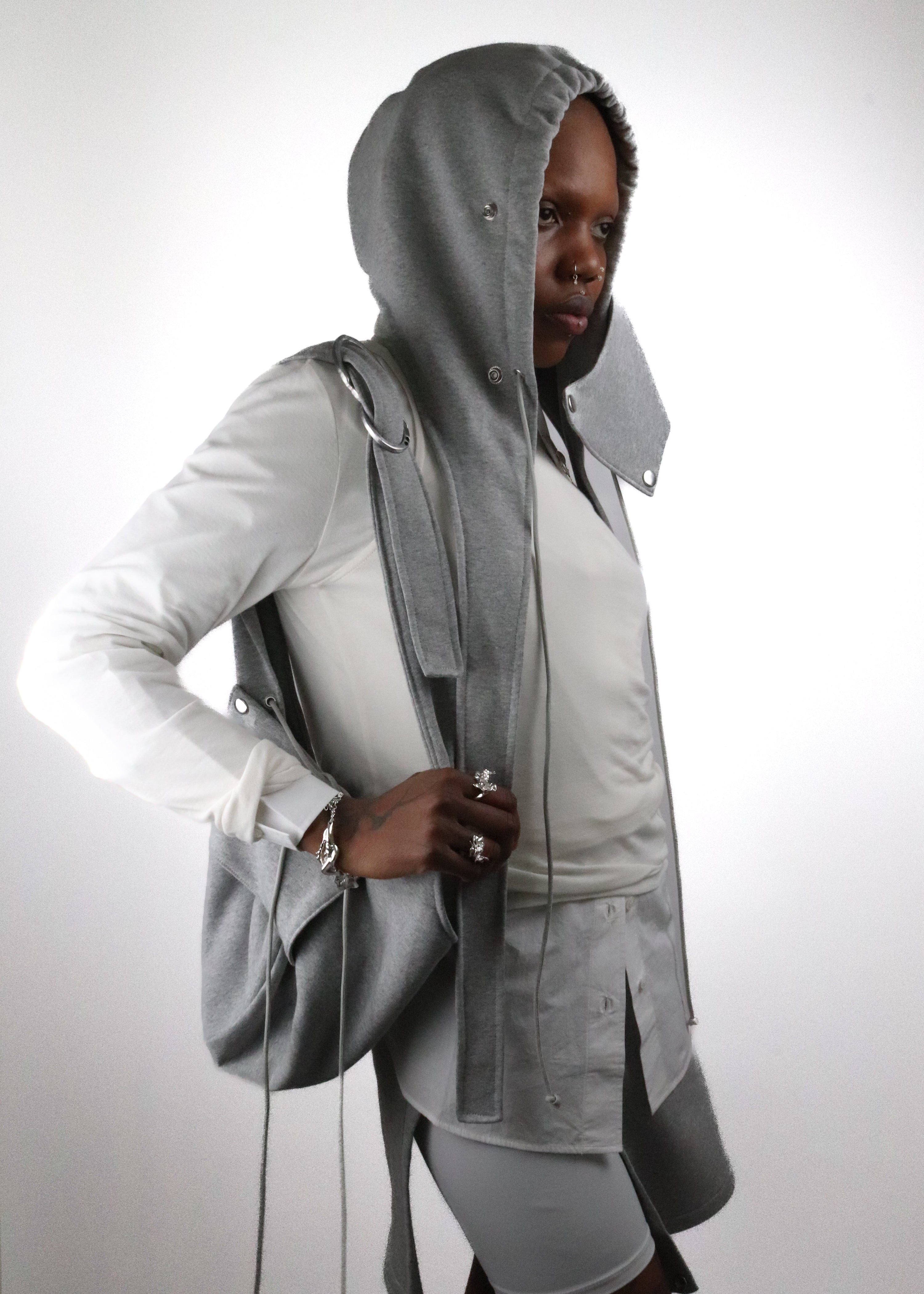 Jersey hooded scarf