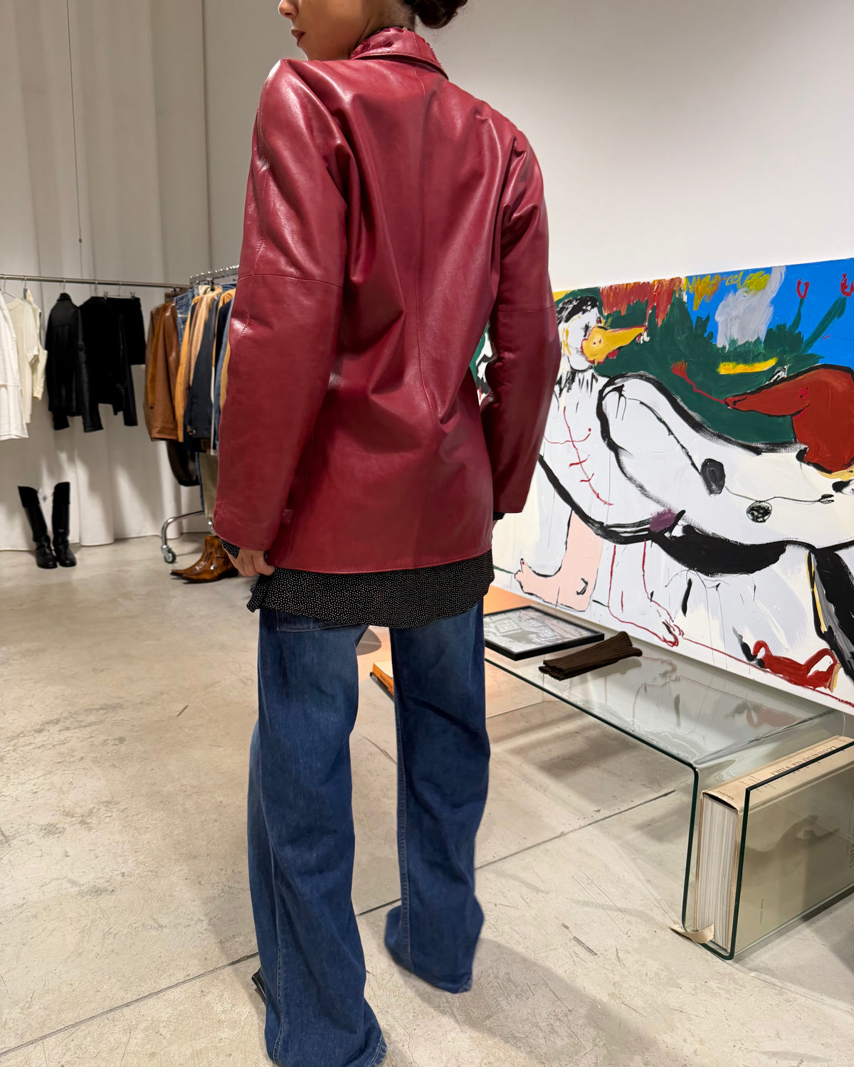 The hailei leather jacket by versace