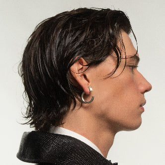 Hoop & lemon quartz stud